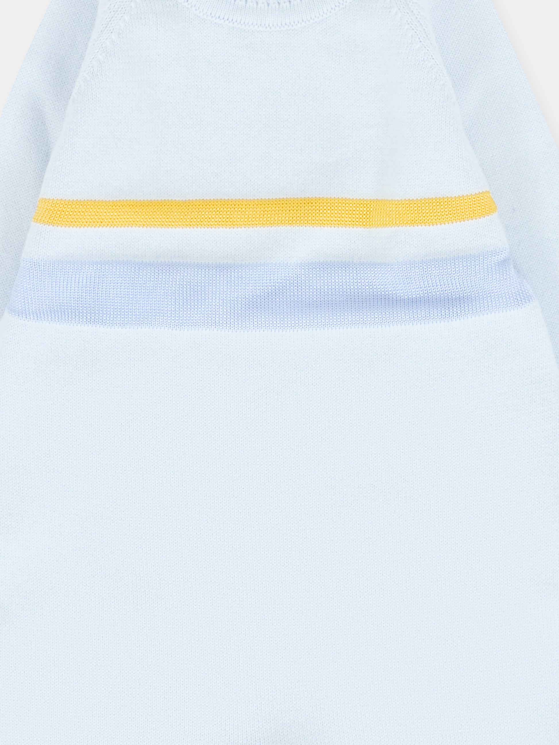 Tutina celeste per neonato con linea gialla,Gensami,TU-STR-CO SKY BLUE