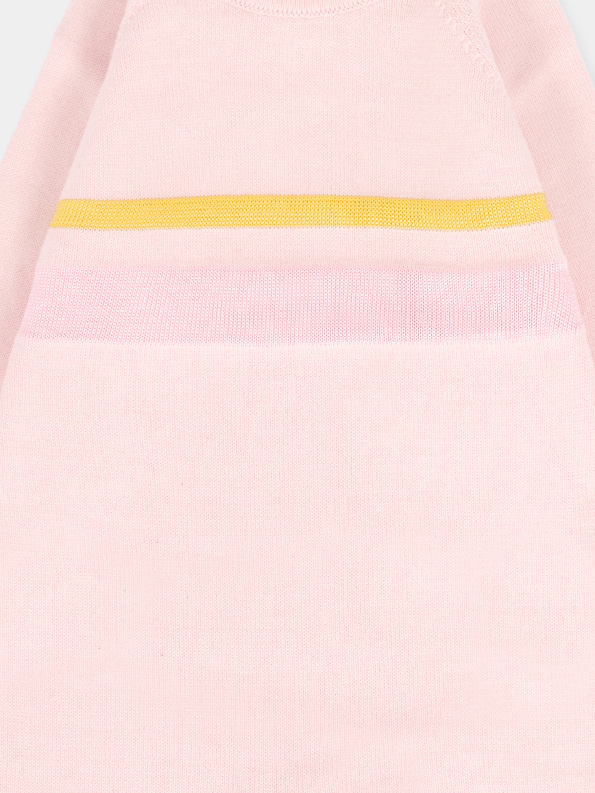 Tutina rosa per neonata con linea gialla,Gensami,TU-STR-CO BABY PINK