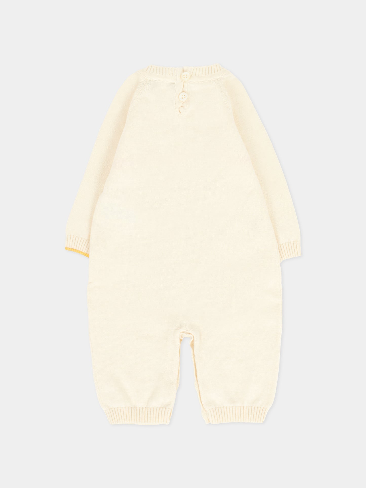 Tutina avorio per neonati con linea gialla,Gensami,TU-STR-CO IVORY