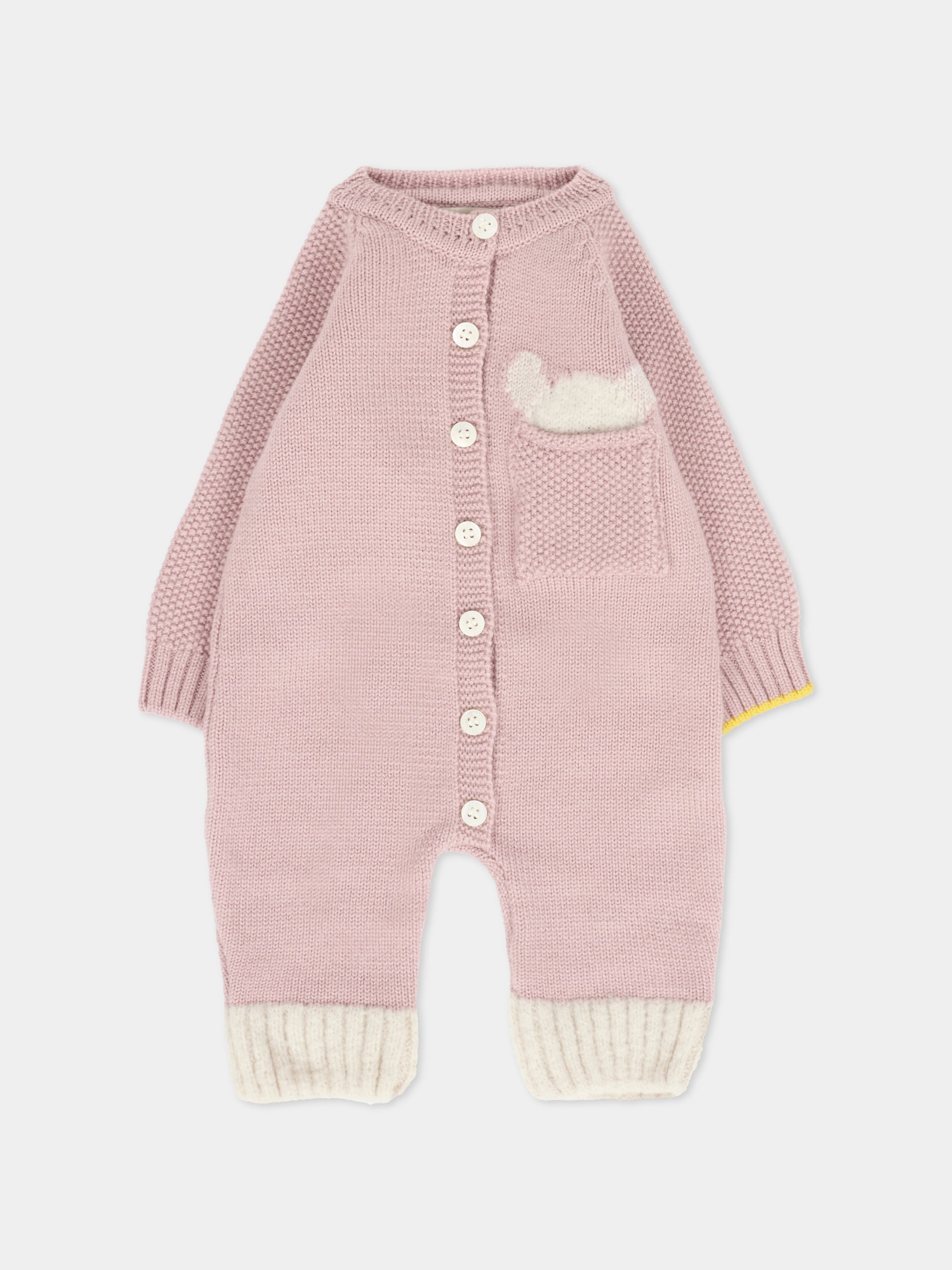 Tutina rosa per neonata con alpachino,Gensami,TU-PEEKABOO-WE CAMEO PINK