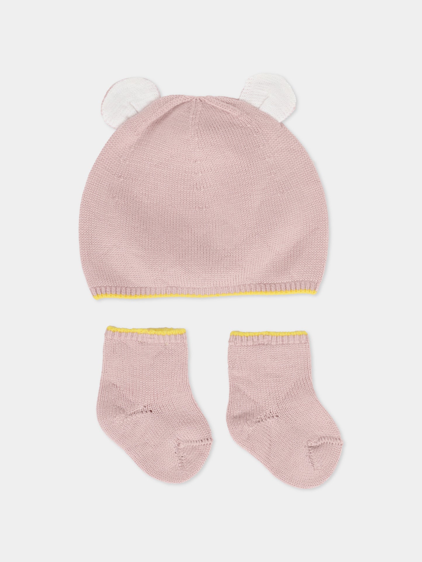 Set accessori rosa per neonata con orecchie,Gensami,SET-ALP-WE CAMEO PINK