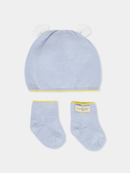 Set accessori celeste per neonato con orecchie,Gensami,SET-ALP-WE SKY BLUE