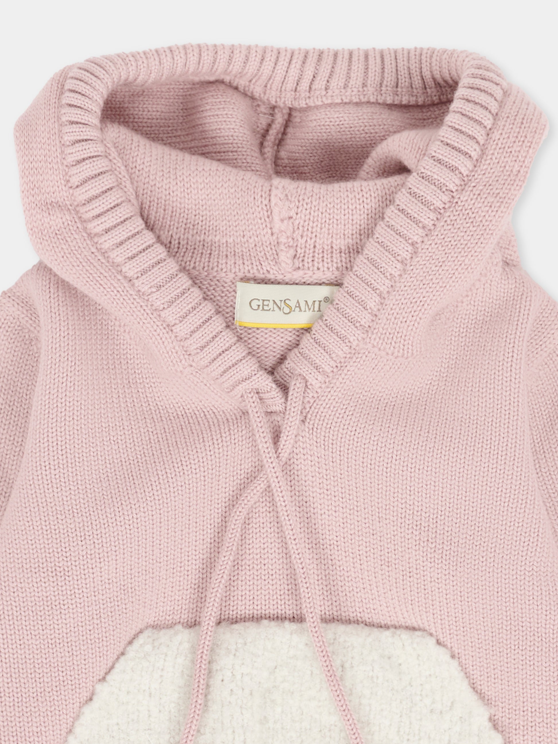 Maglione rosa per neonata con orecchie,Gensami,FEL-ALP-WE CAMEO PINK