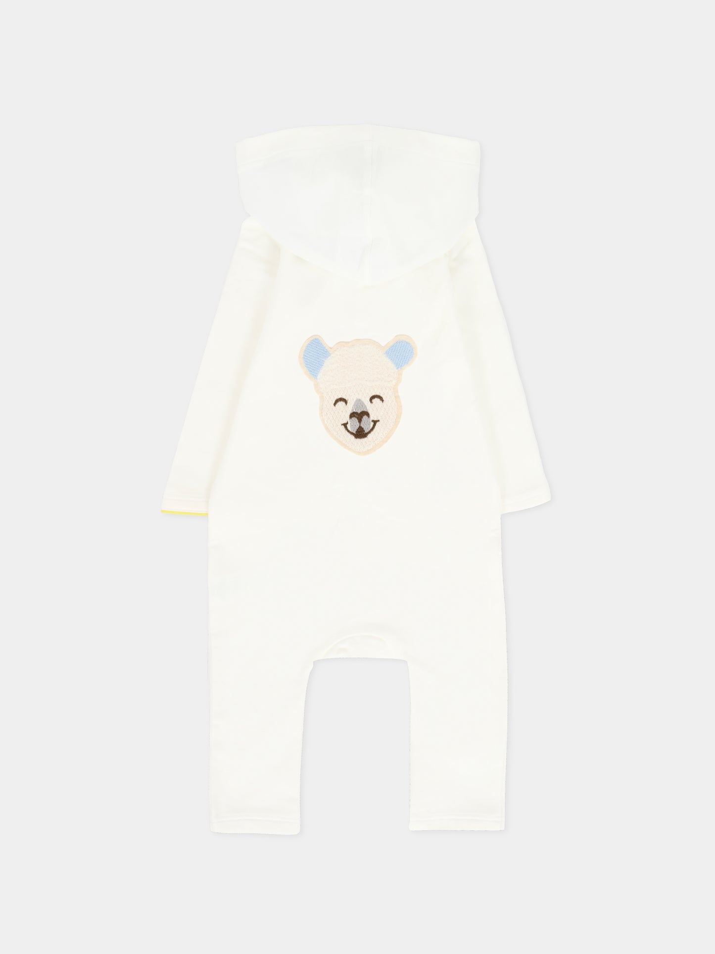 Tutina avorio per neonata con alpachino,Gensami,HOODIE-ALP-J OFF WHITE/PINK EARS