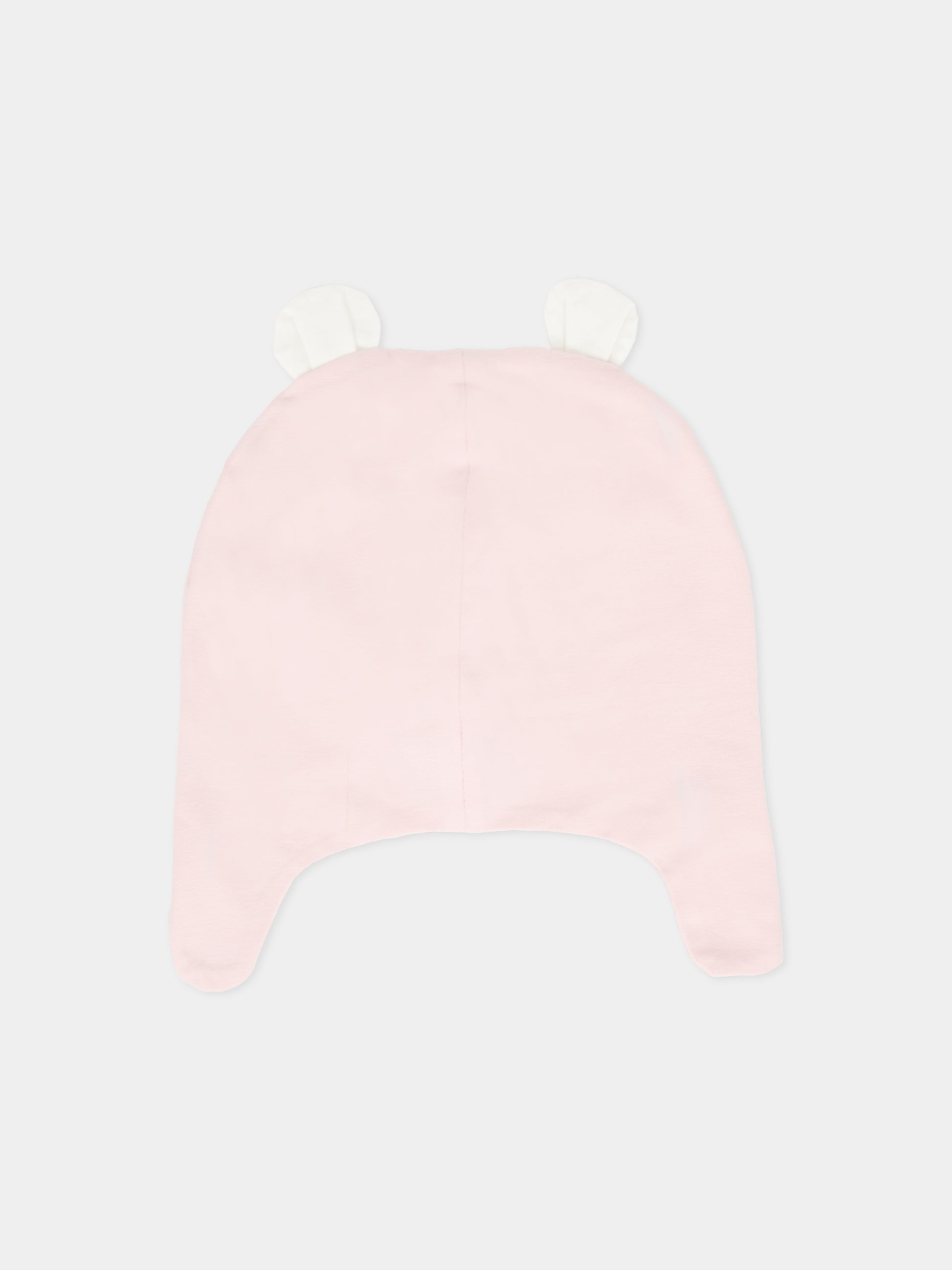 Berretto rosa per neonata con orecchie,Gensami,CAP-ALP-J LIGHT ROSE
