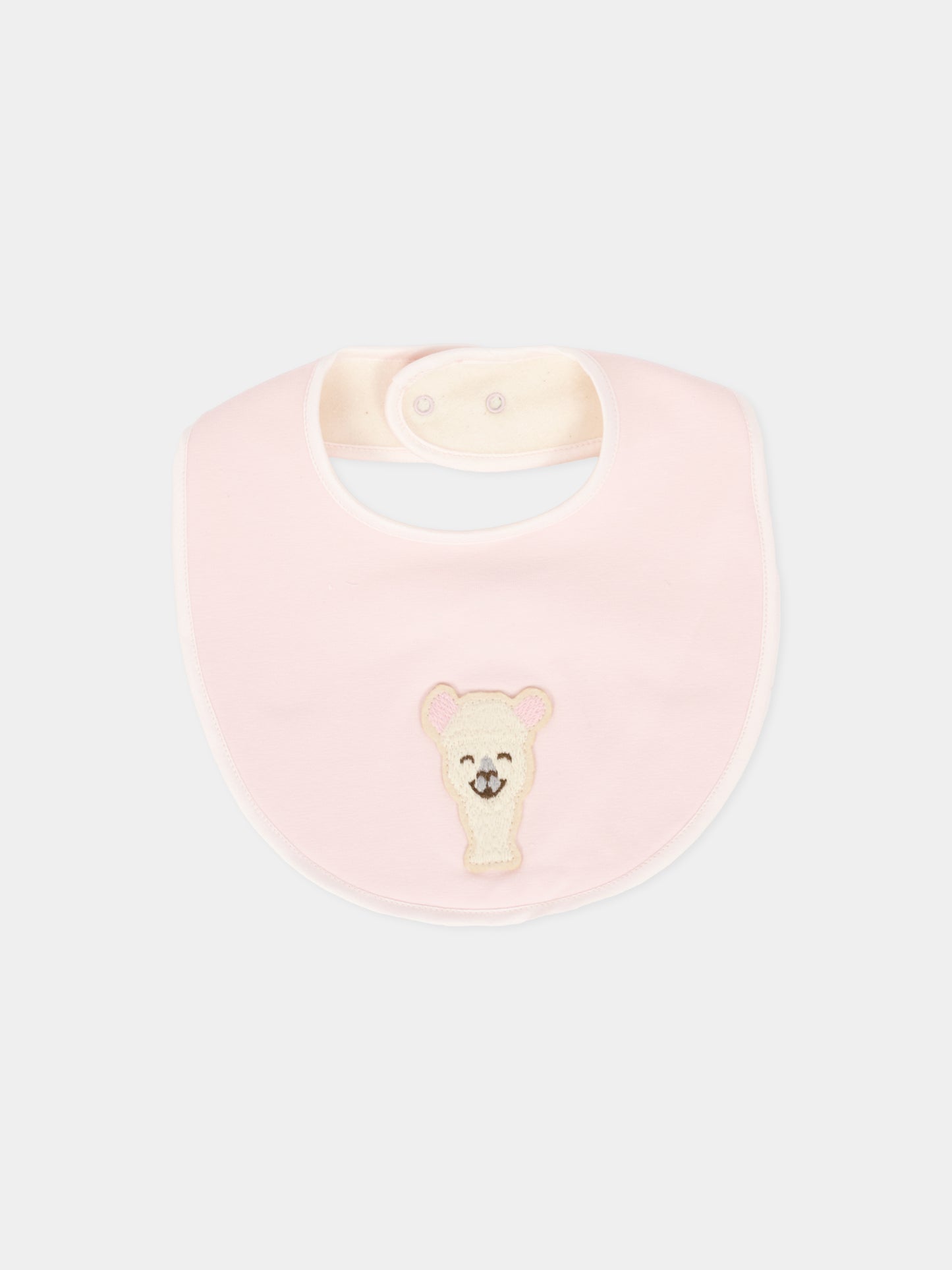 Bavaglino rosa per neonata con alpachino,Gensami,BAV-ALP-J LIGHT ROSE