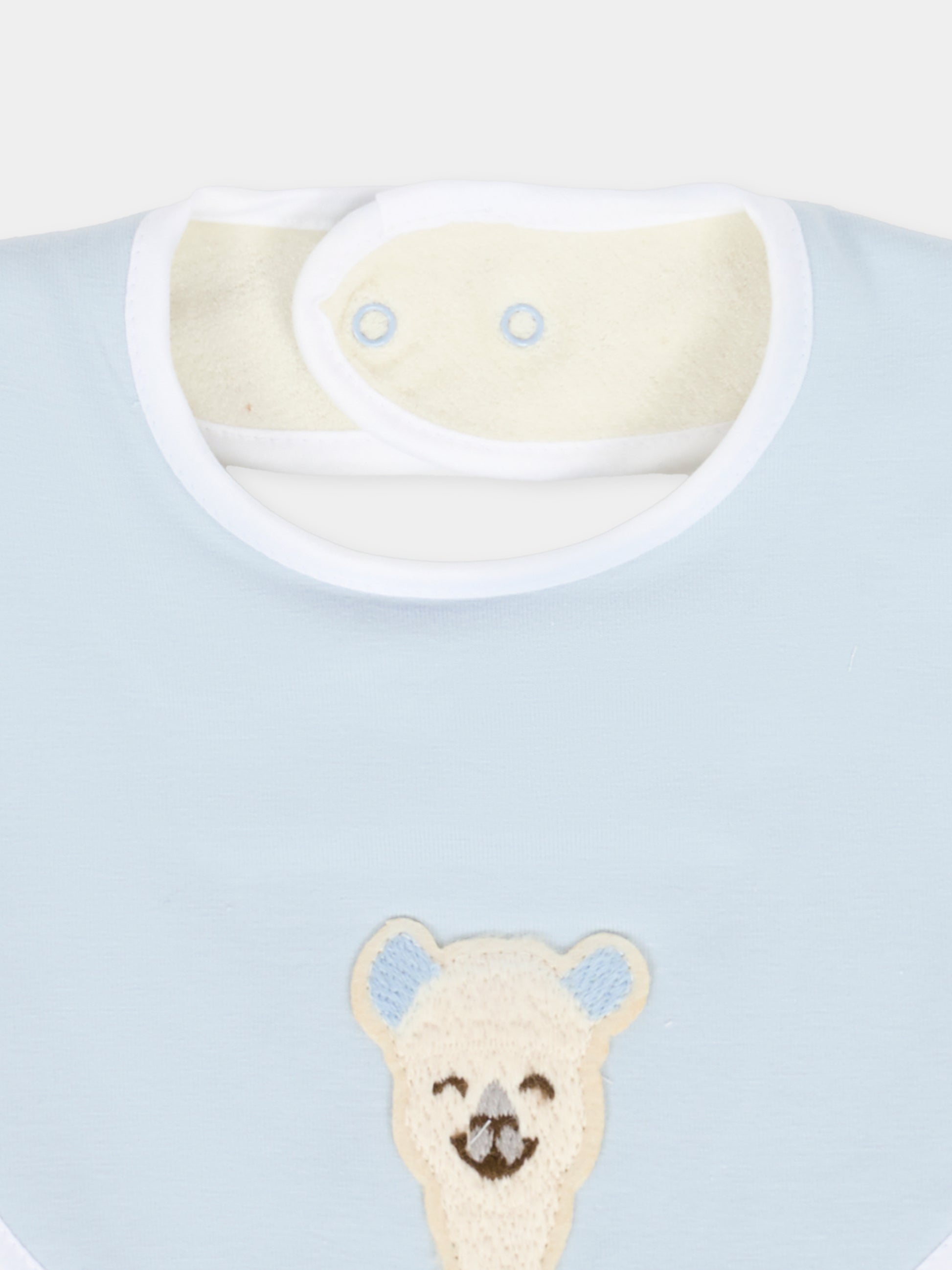 Bavaglino celeste per neonato con alpachino,Gensami,BAV-ALP-J LIGHT BLUE