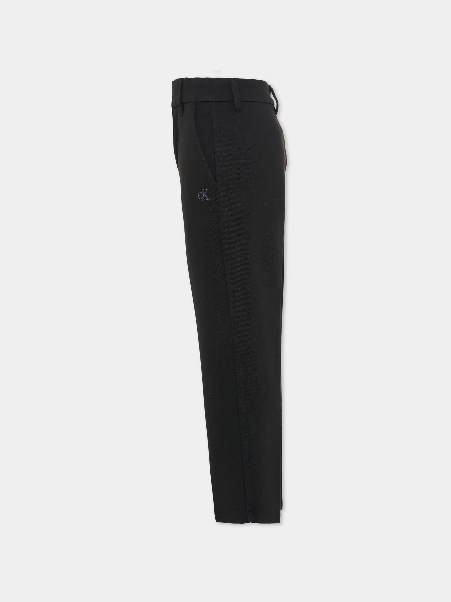 Pantalone nero per bambino con logo,Calvin Klein Kids,IB0IB02341 BEH