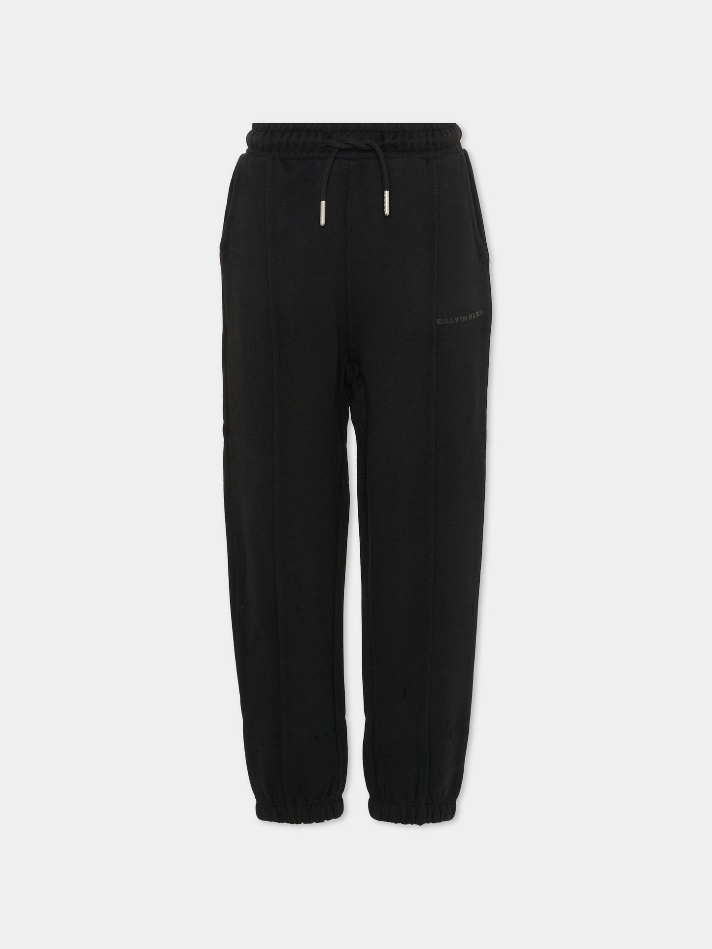 Pantaloni neri per bambino con logo,Calvin Klein Kids,IB0IB02605 BEH