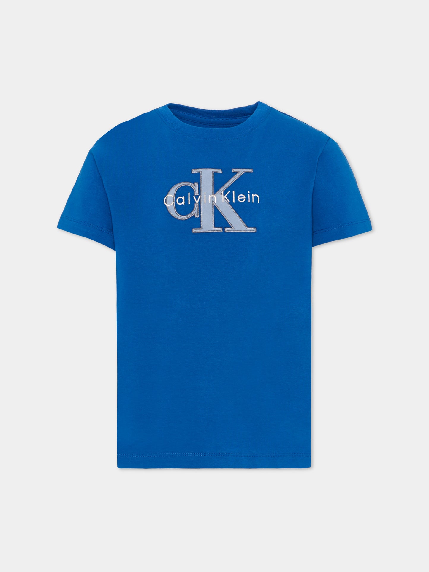 T-shirt blu per bambini con logo,Calvin Klein Kids,IB0IB02635 C61