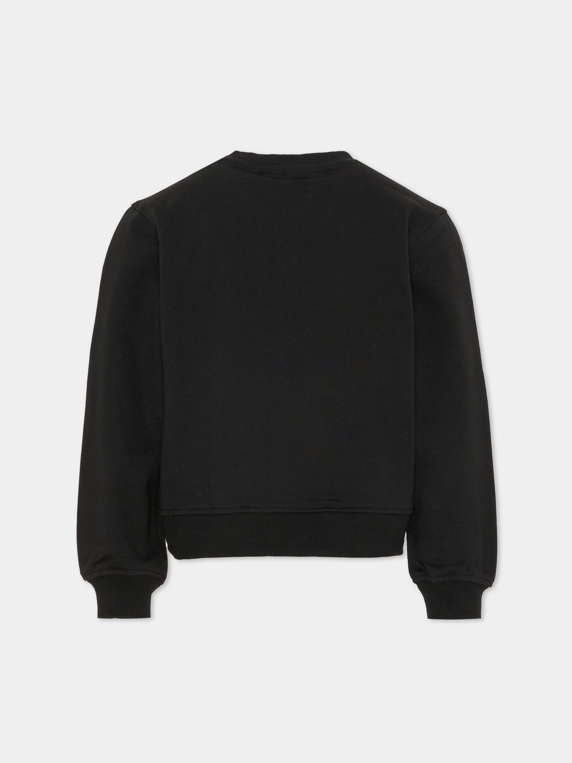 Felpa nera per bambina con logo,Calvin Klein Kids,IG0IG03069 BEH