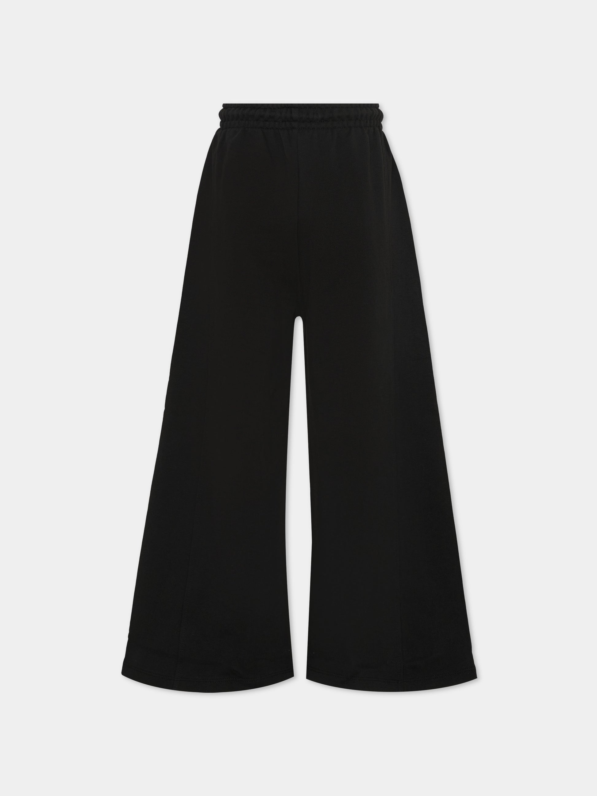 Pantaloni sportivi neri per bambina con logo glitter,Calvin Klein Kids,IG0IG03097 BEH