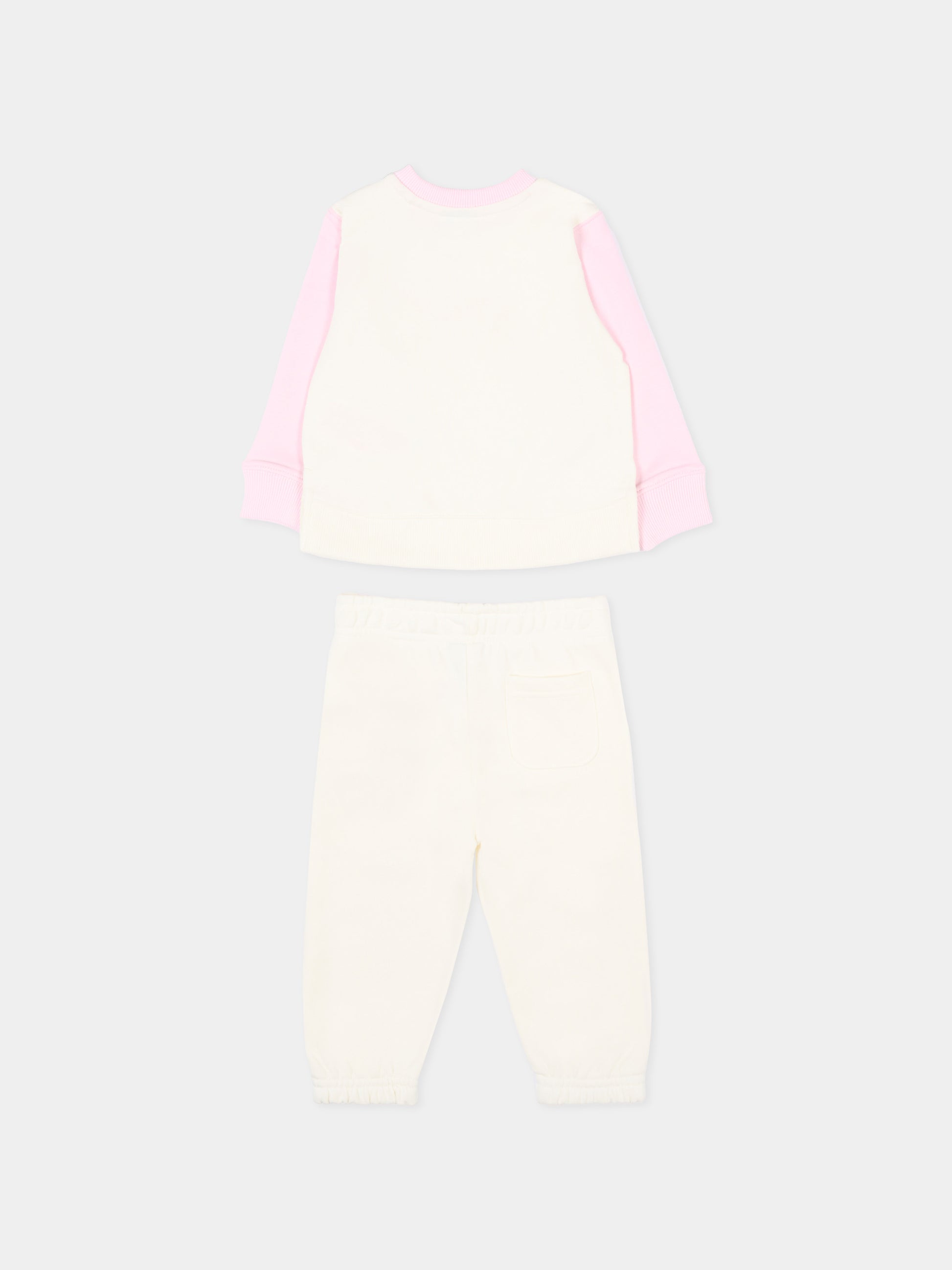 Completo sportivo bianco per neonata con logo,New Balance,LAKG0254I SST