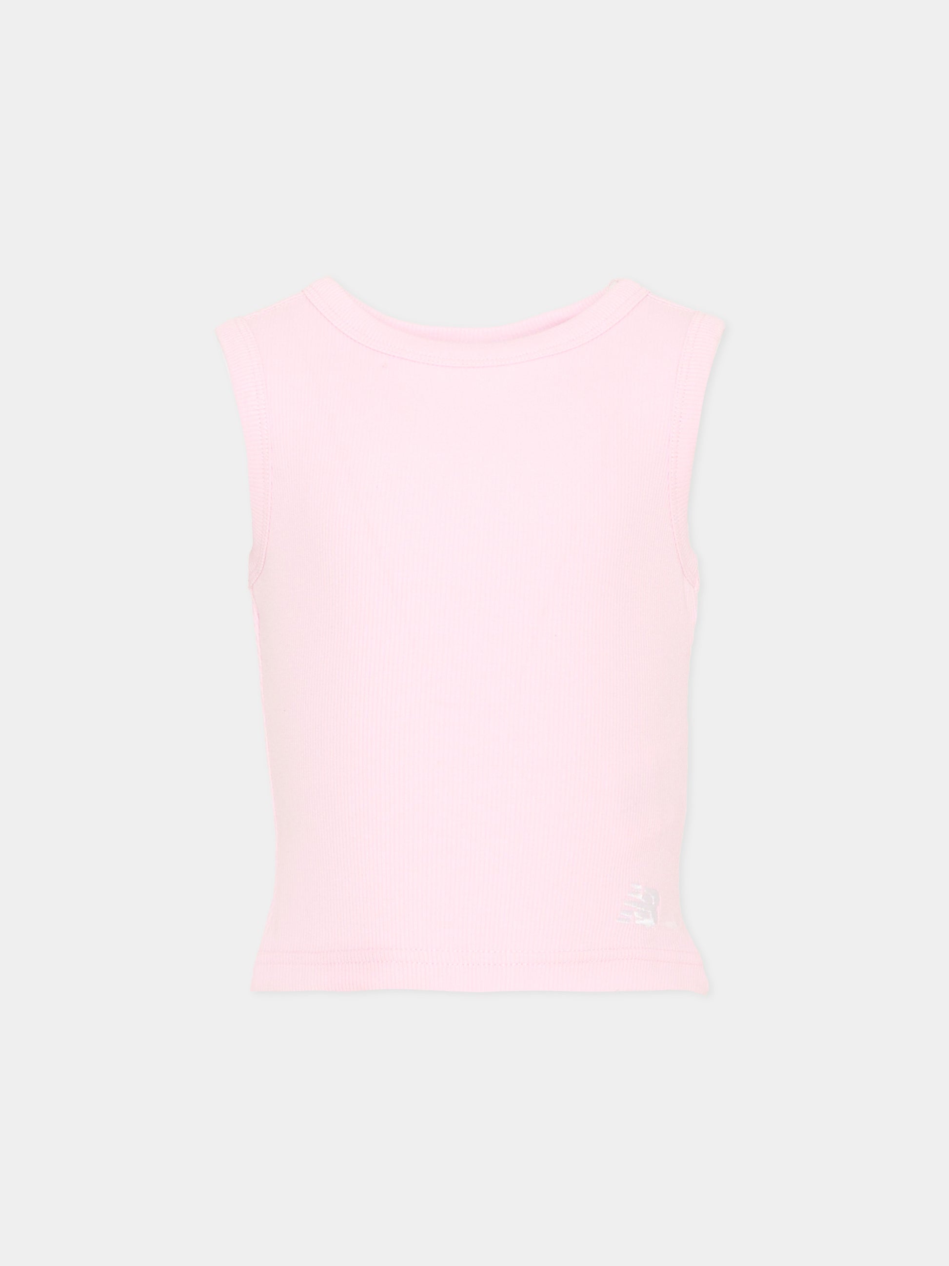 Canotta rosa per bambina con logo,New Balance,YT6196C5 LIR
