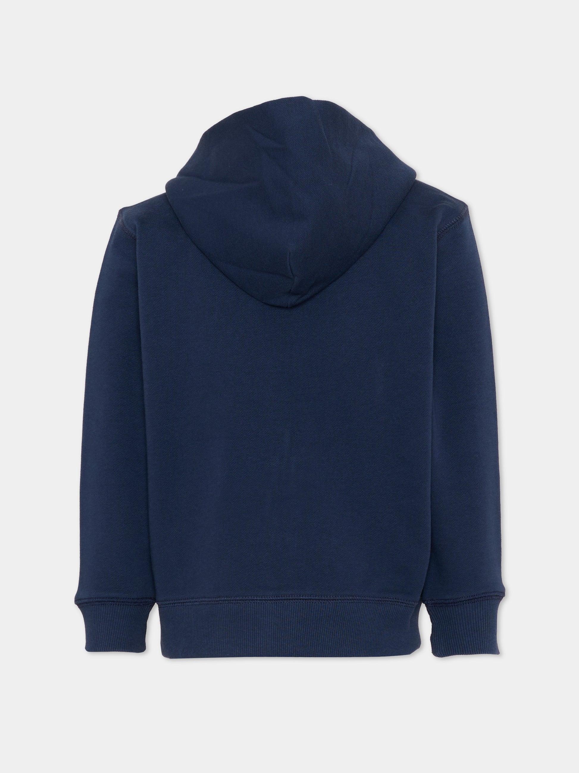 Felpa blu per bambini con logo,New Balance,YT61J87K NNY