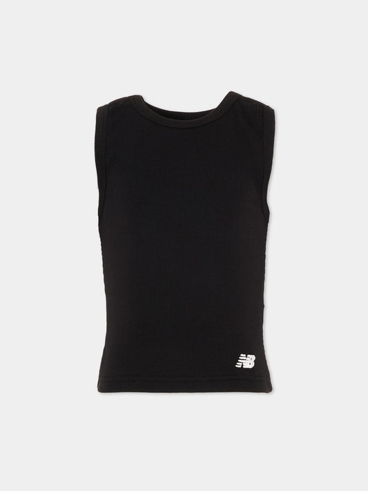 Canotta nera per bambini con logo,New Balance,YT61L5FG BK