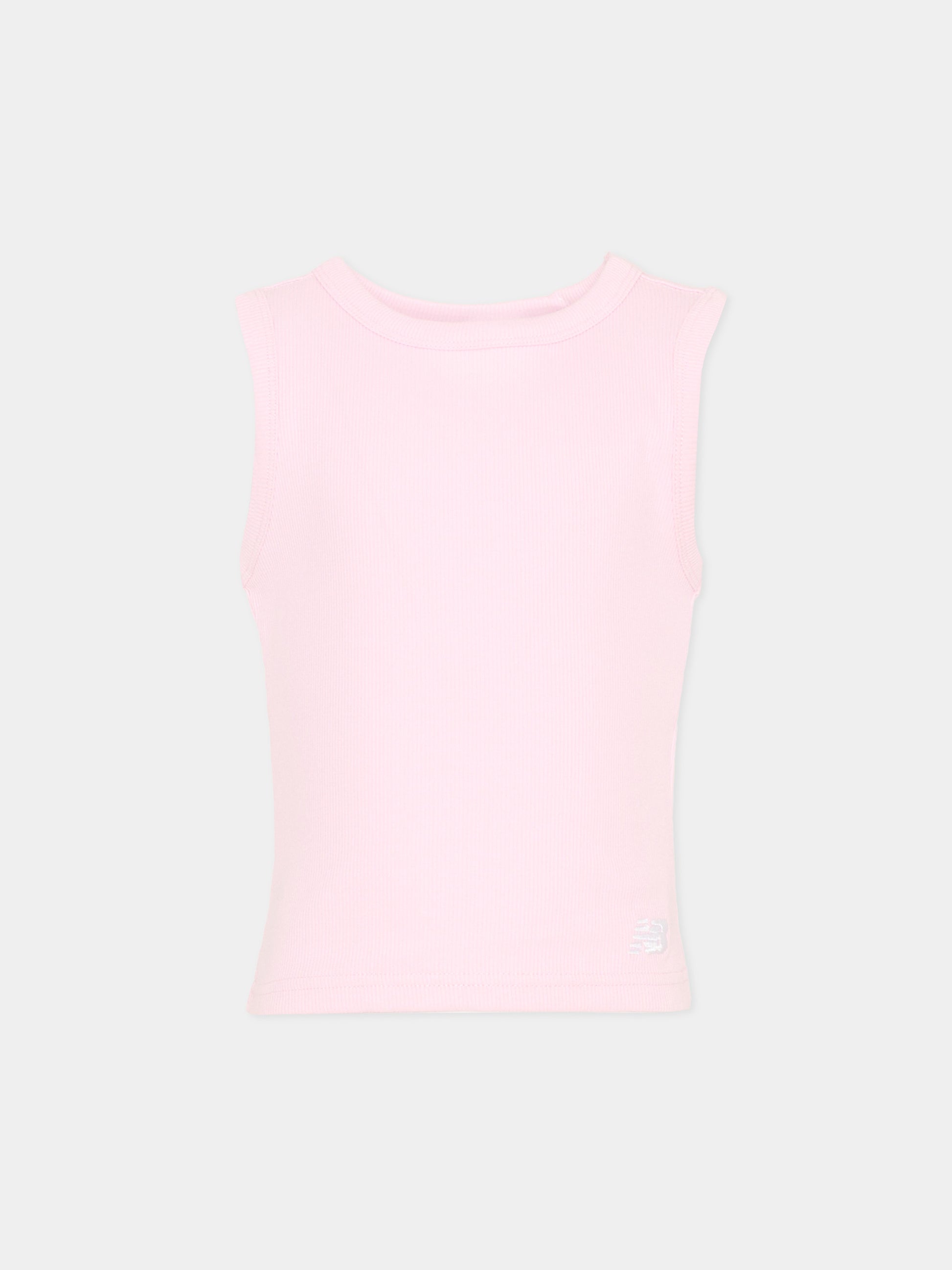 Canotta rosa per bambina con logo,New Balance,YT61L5FG LIR