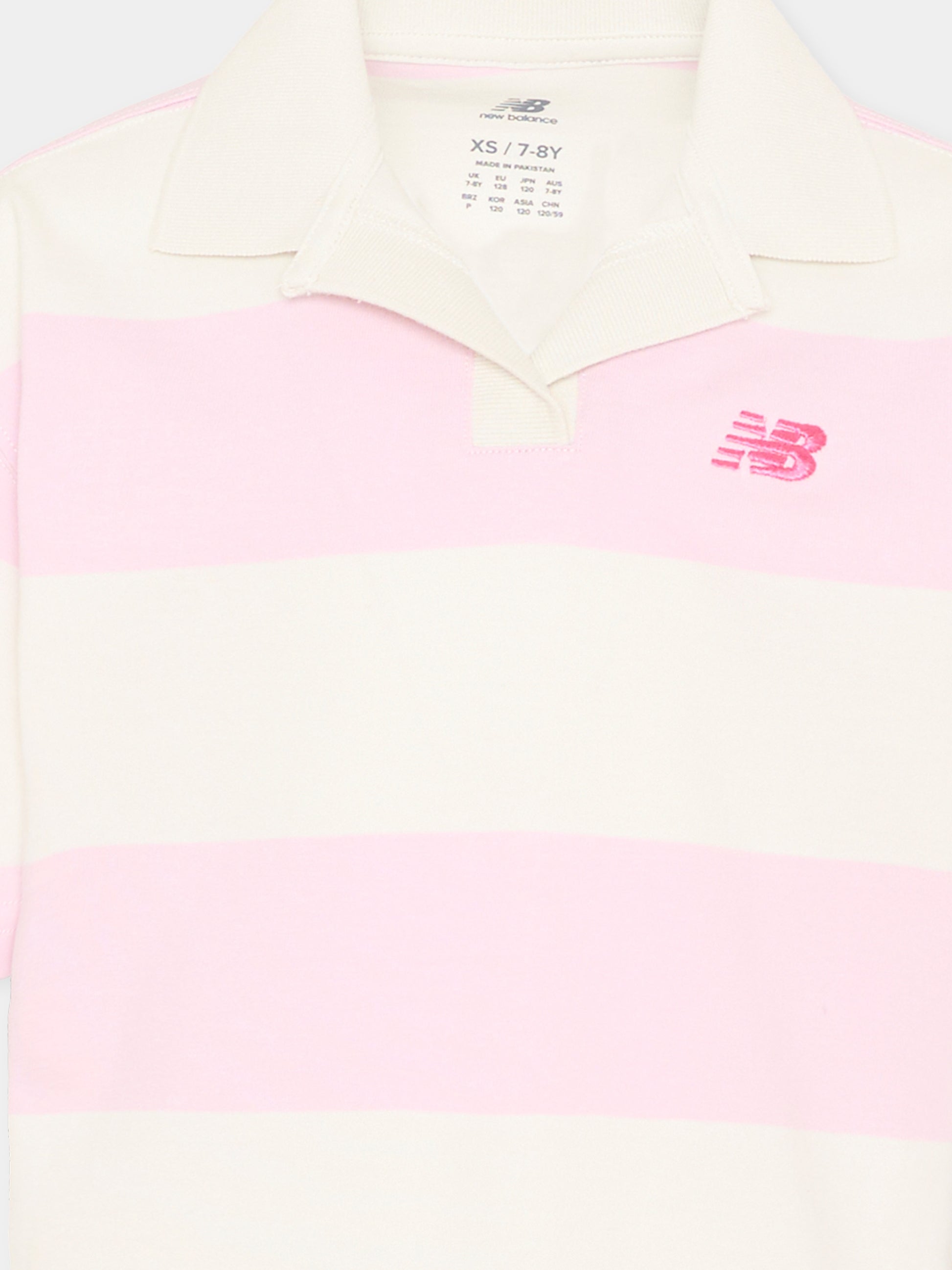 Polo multicolor per bambini a righe,New Balance,YT61M5OK SST