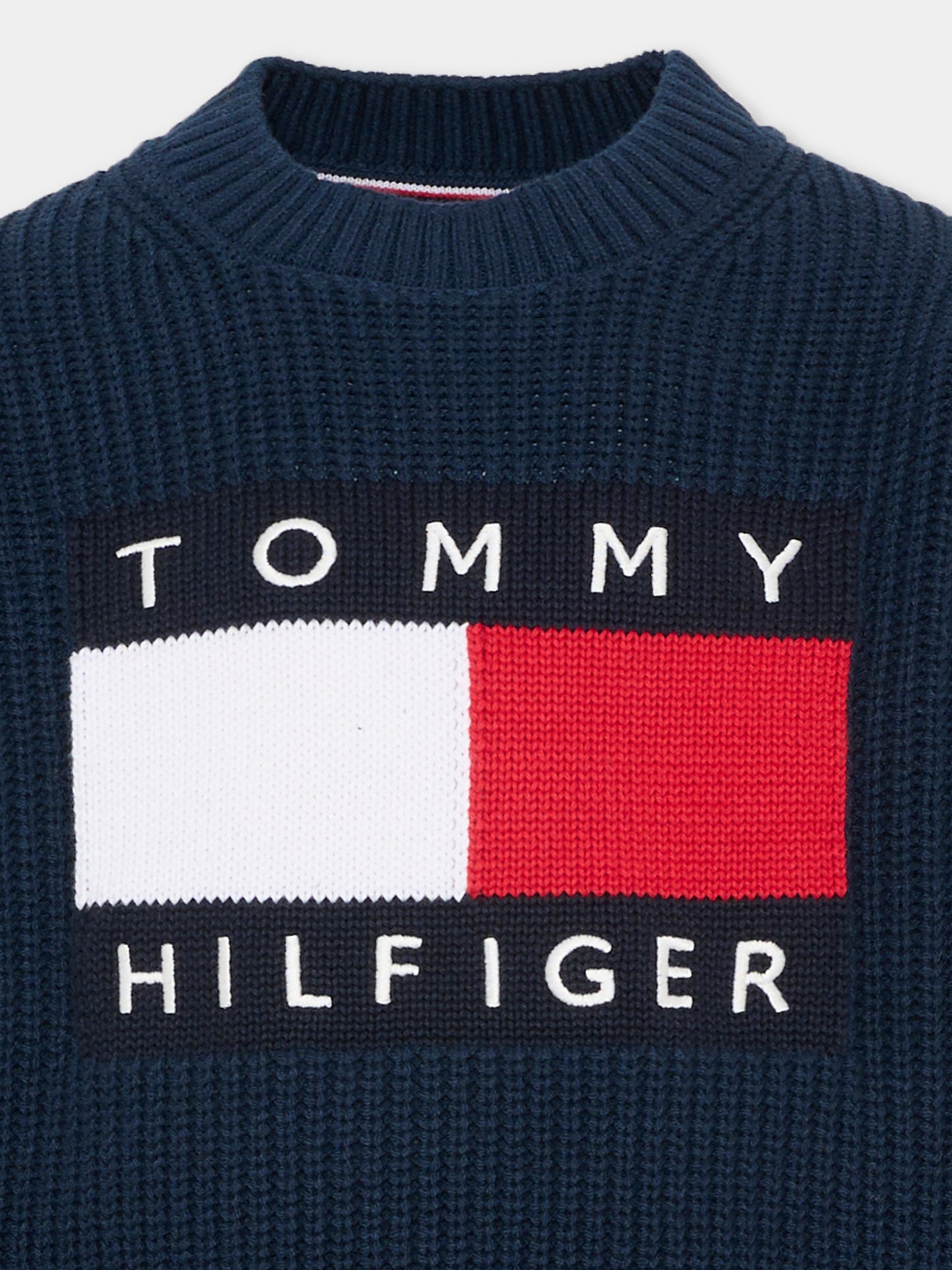 Maglione blu per bambini con logo,Tommy Hilfiger Junior,KB0KB10071 C1G