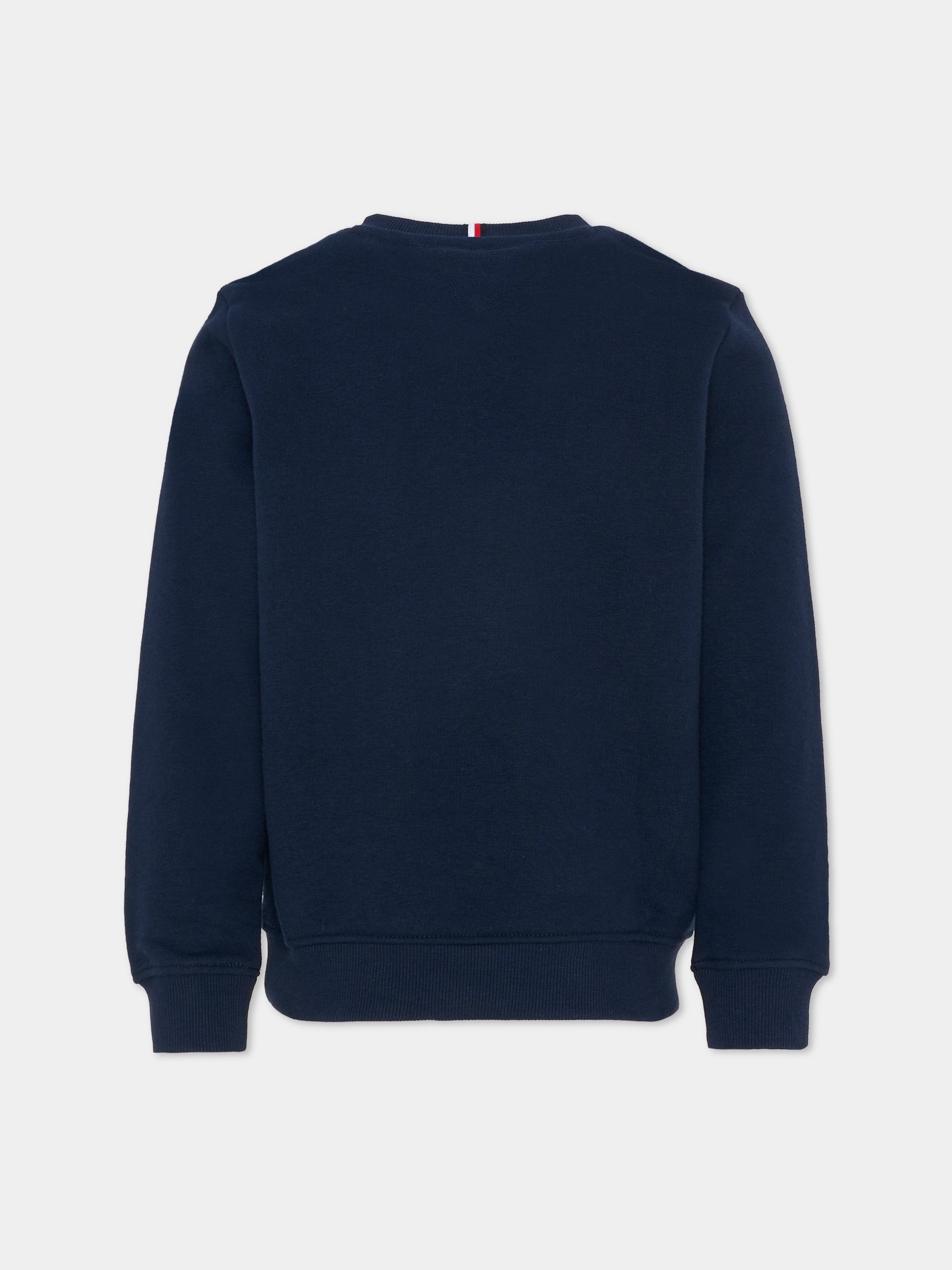 Felpa blu per bambino con logo,Tommy Hilfiger Junior,KB0KB10337 C1G