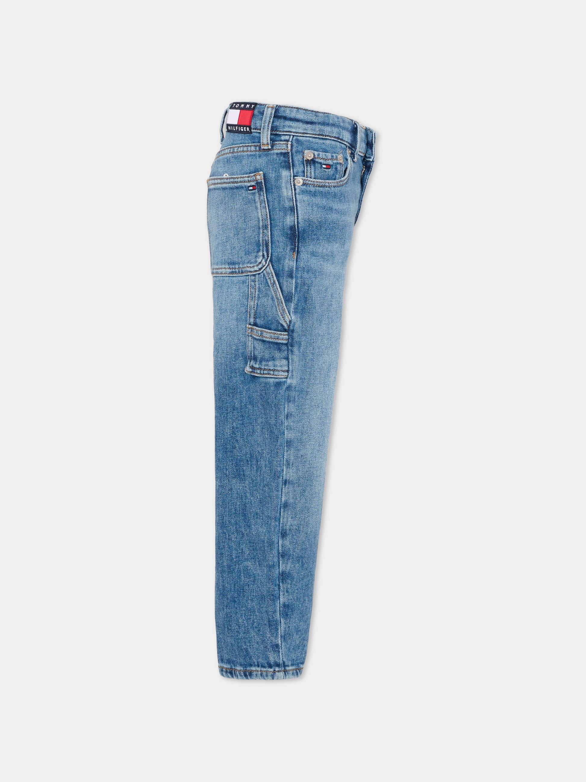 Jeans denim per bambino con bandierina,Tommy Hilfiger Junior,KB0KB10343 1A6