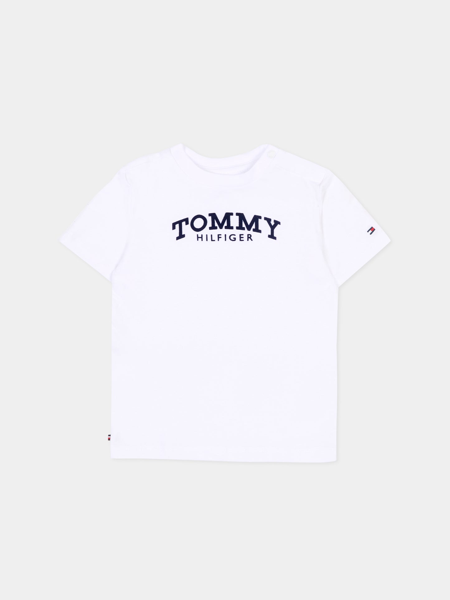 T-shirt a manica corta bianca per neonati con logo,Tommy Hilfiger Junior,KN0KN02146 YBR