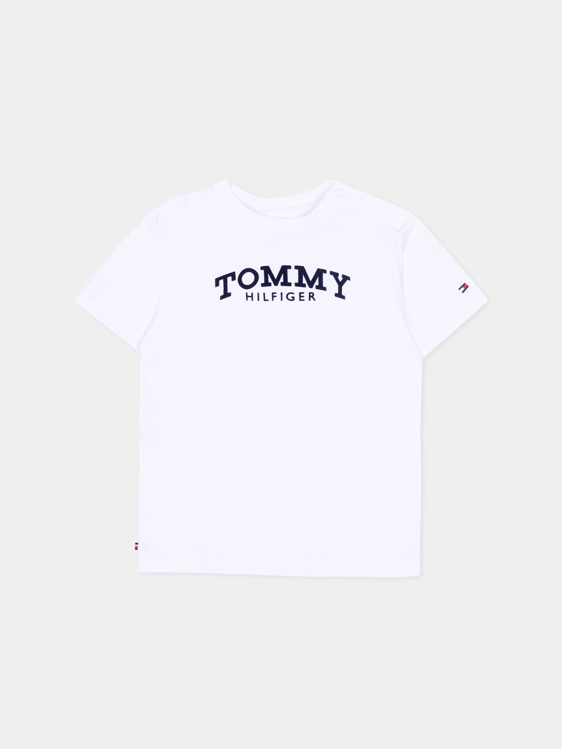 T-shirt a manica corta bianca per neonati con logo,Tommy Hilfiger Junior,KN0KN02146 YBR