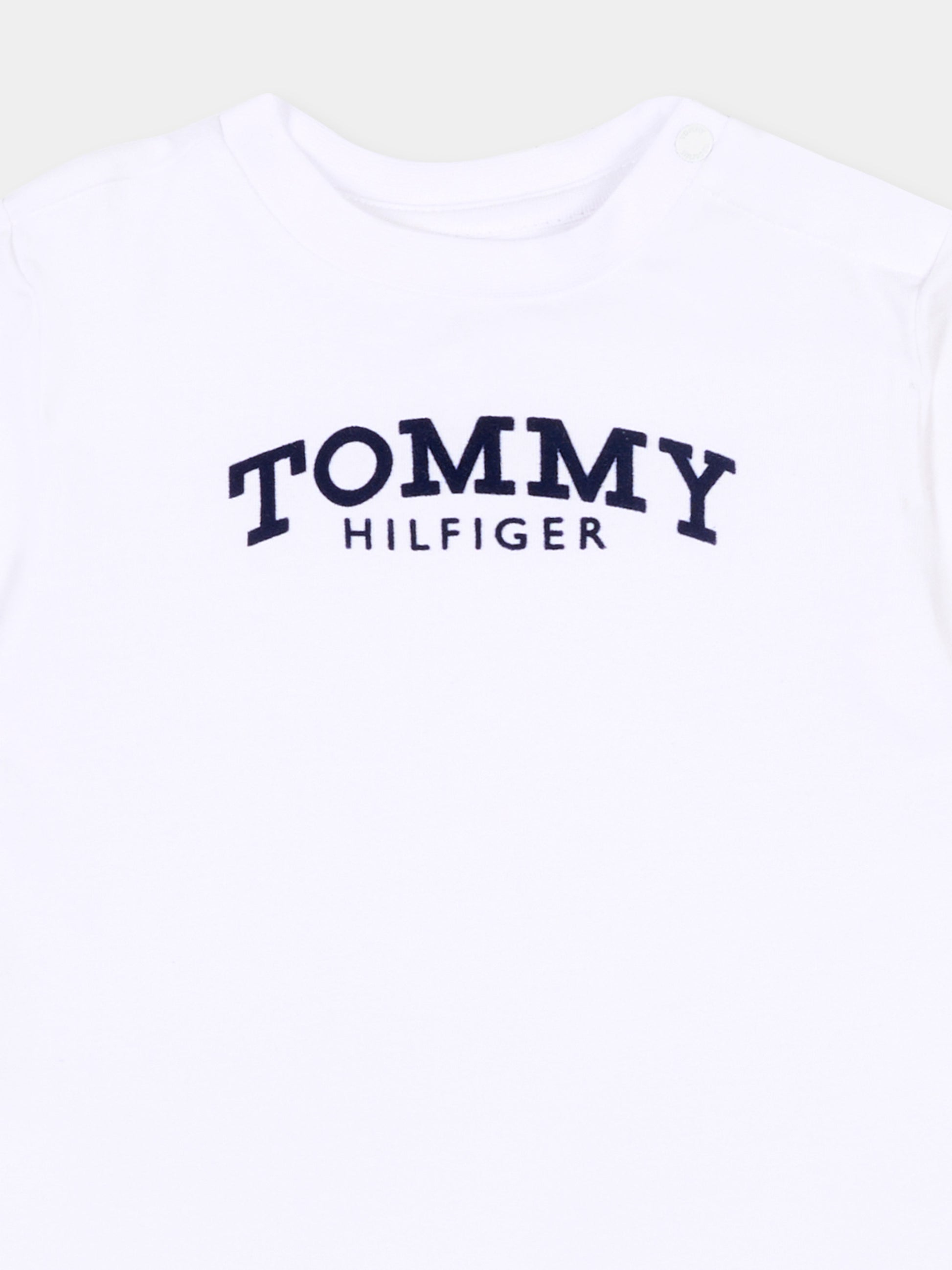 T-shirt a manica corta bianca per neonati con logo,Tommy Hilfiger Junior,KN0KN02146 YBR