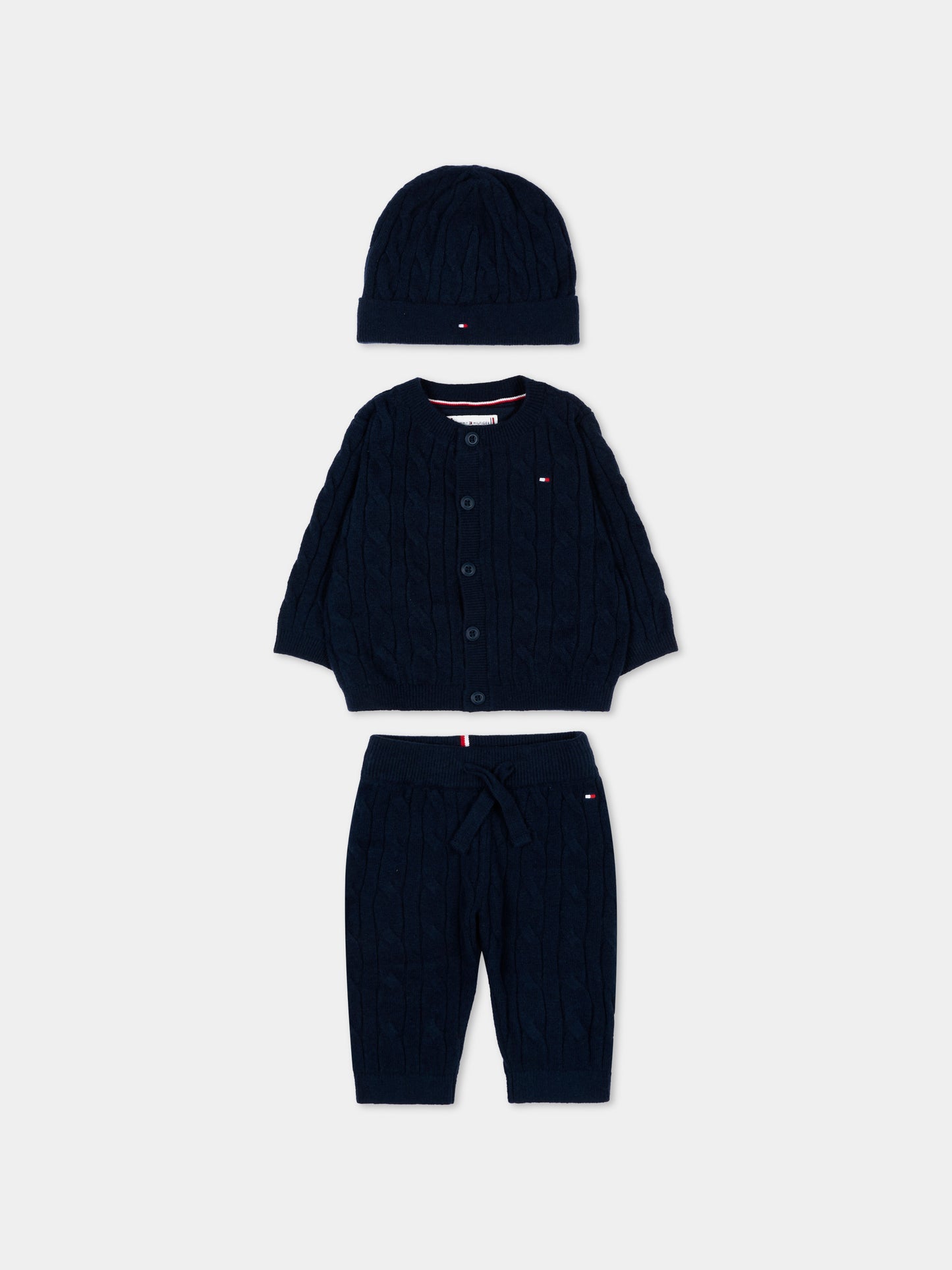 Completo nascita blu per neonato con flag,Tommy Hilfiger Junior,KN0KN02160 C1G