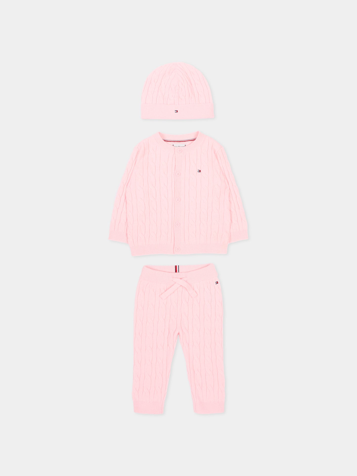 Completo nascita rosa per neonata con Tommy flag,Tommy Hilfiger Junior,KN0KN02160 TG7