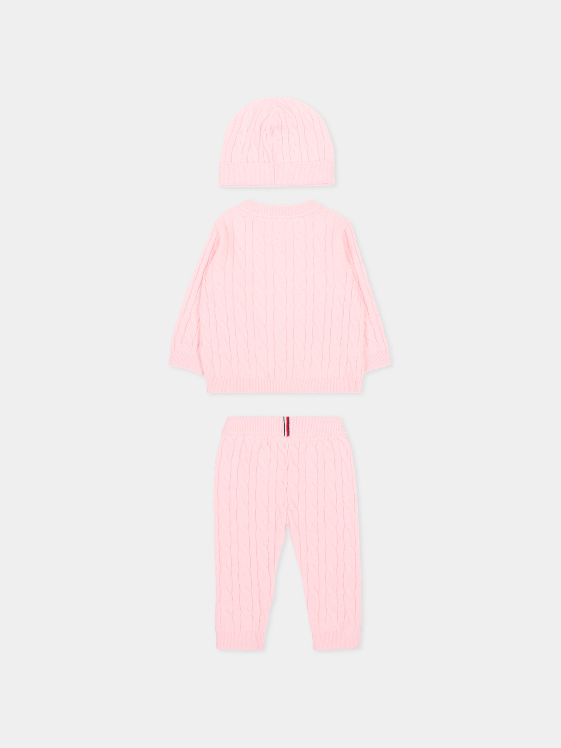 Completo nascita rosa per neonata con Tommy flag,Tommy Hilfiger Junior,KN0KN02160 TG7