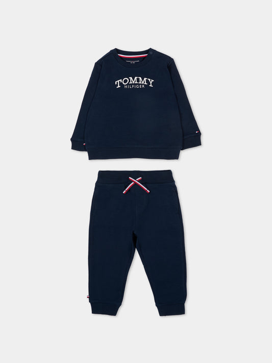 Completo sportivo blu per neonato logo,Tommy Hilfiger Junior,KN0KN02162 C1G