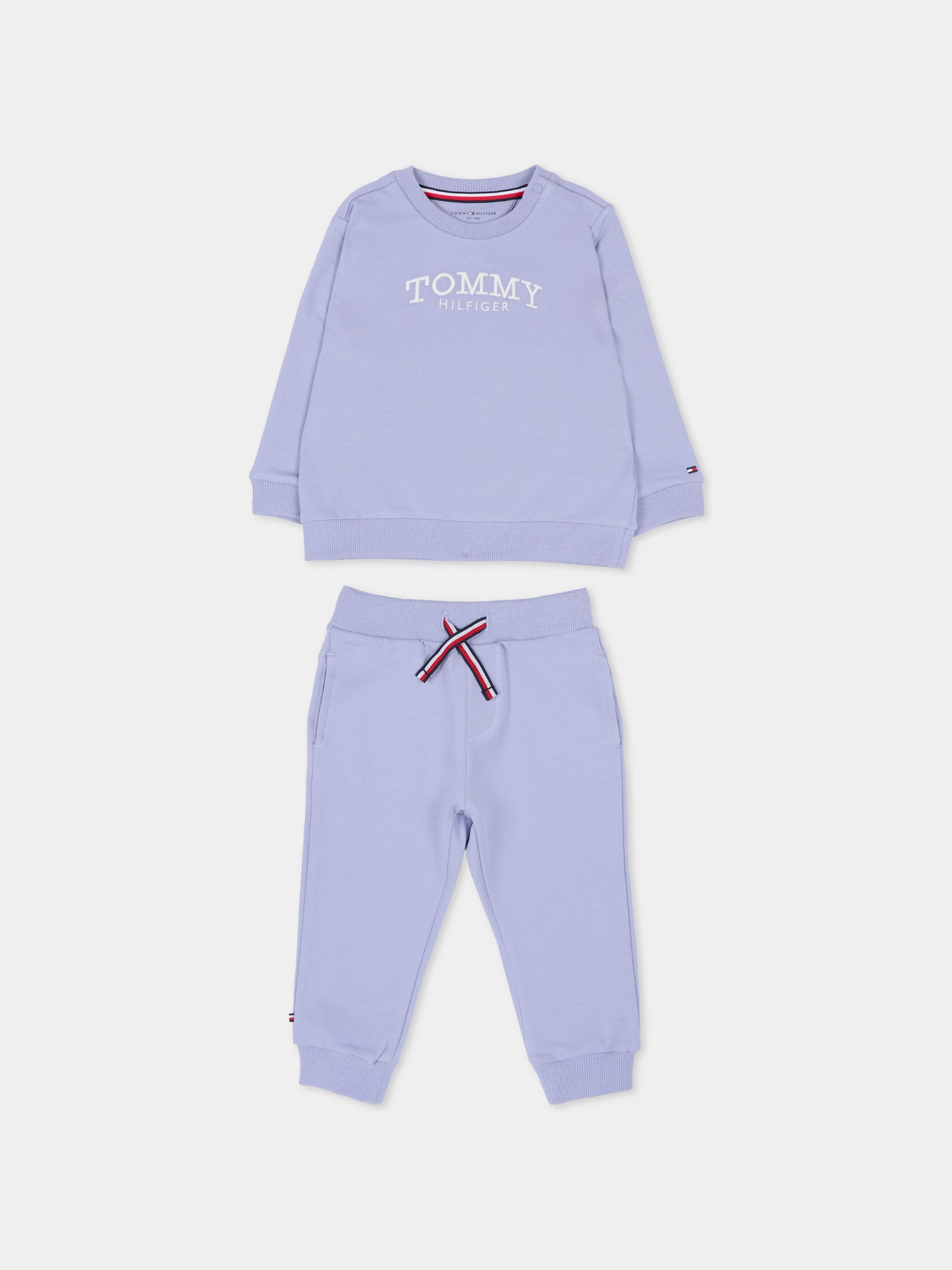 Completo sportivo celeste per neonato con logo,Tommy Hilfiger Junior,KN0KN02162 C5U