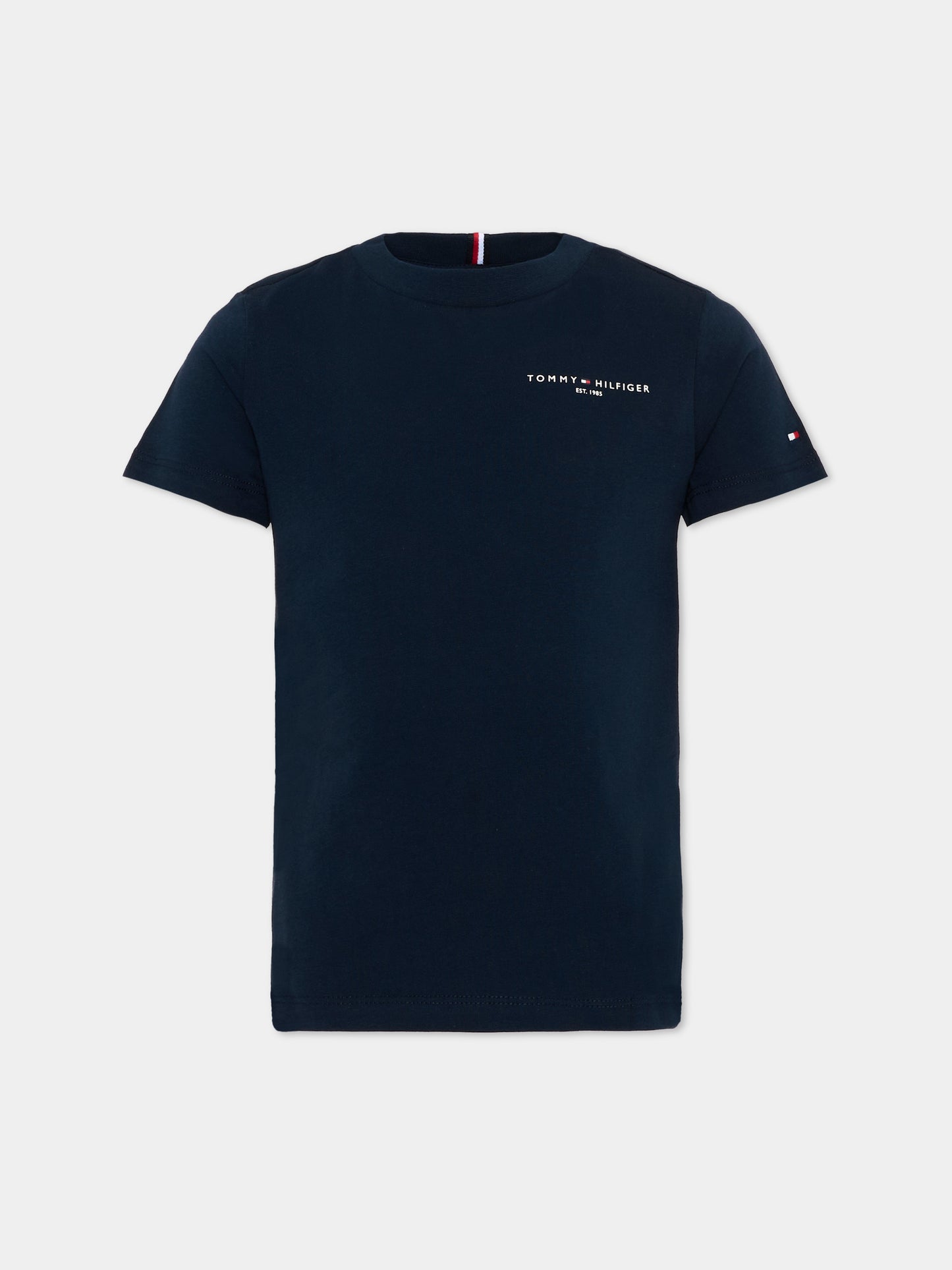T-Shirt blu per bambini con logo,Tommy Hilfiger Junior,KS0KS00661 C1G