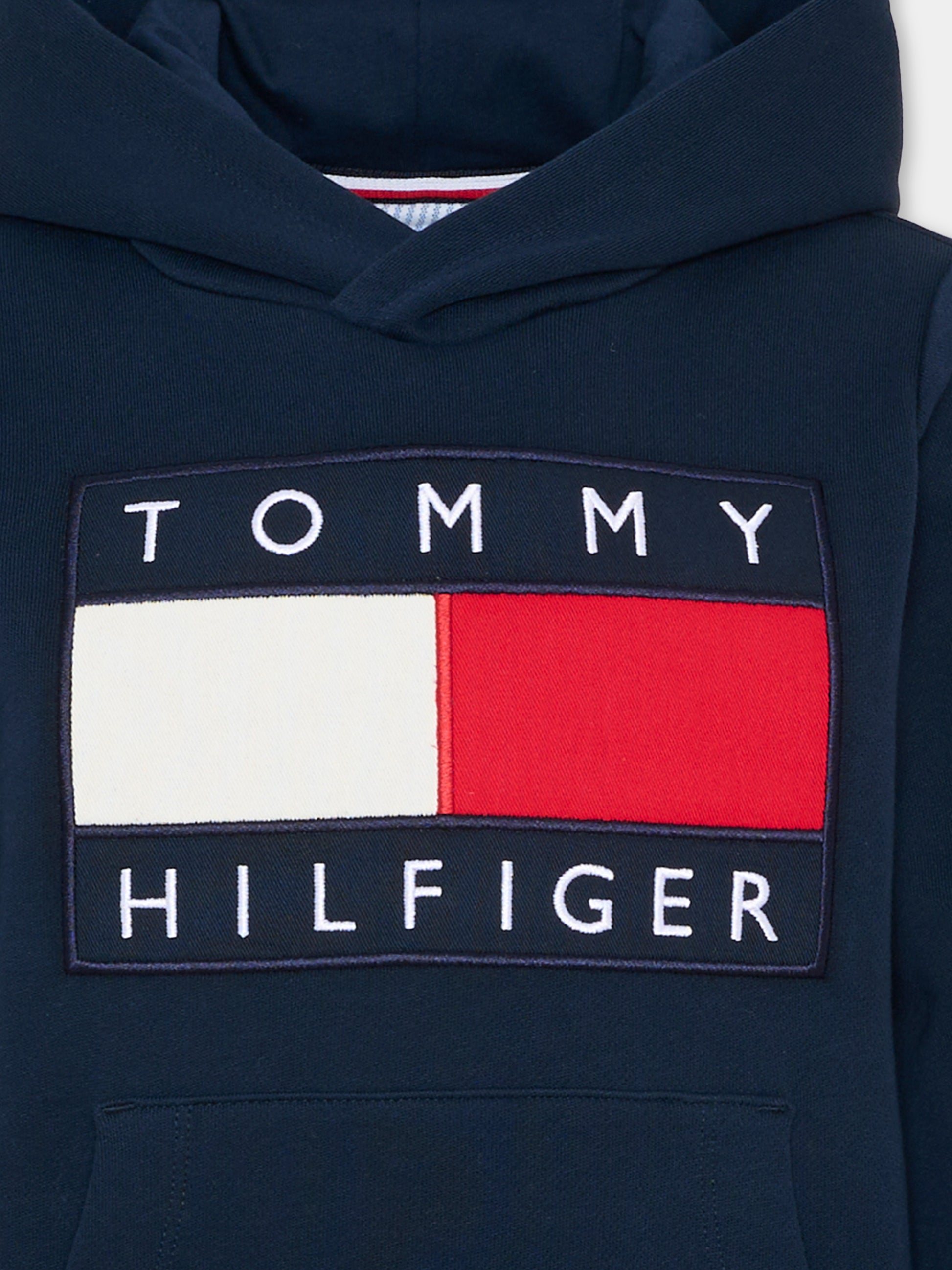 Felpa blu per bambino con logo,Tommy Hilfiger Junior,KS0KS00707 C1G