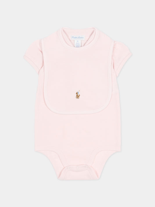 Set body rosa per neonata con cavallino,Ralph Lauren Kids,981613001