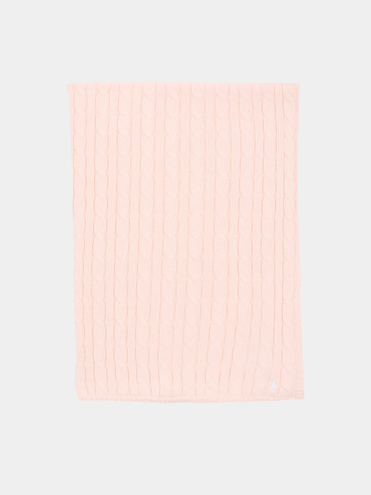 Coperta rosa per neonata con logo bianco,Ralph Lauren Kids,966893003