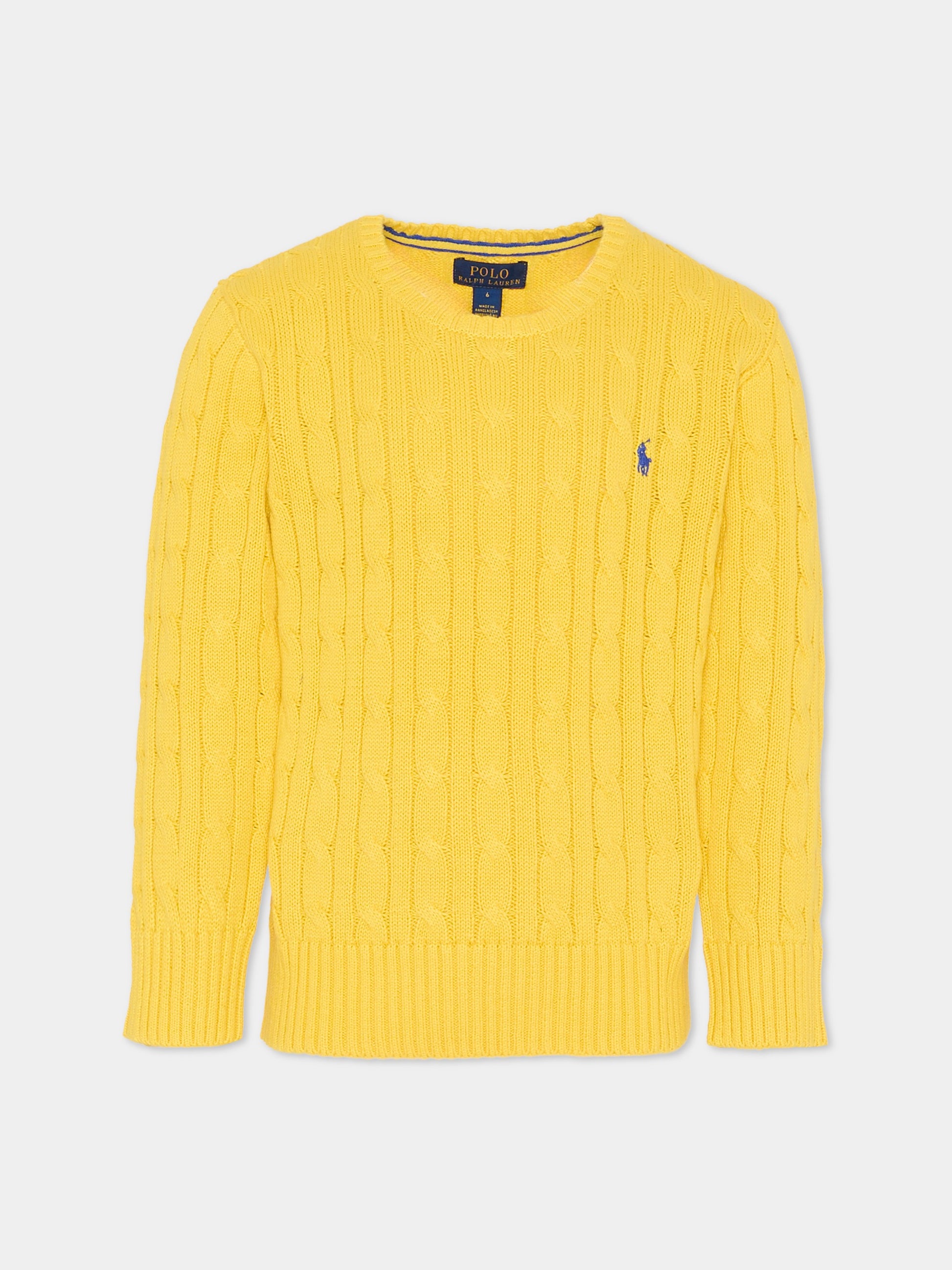 Maglione giallo per bambini con cavallino,Ralph Lauren Kids,702674500
