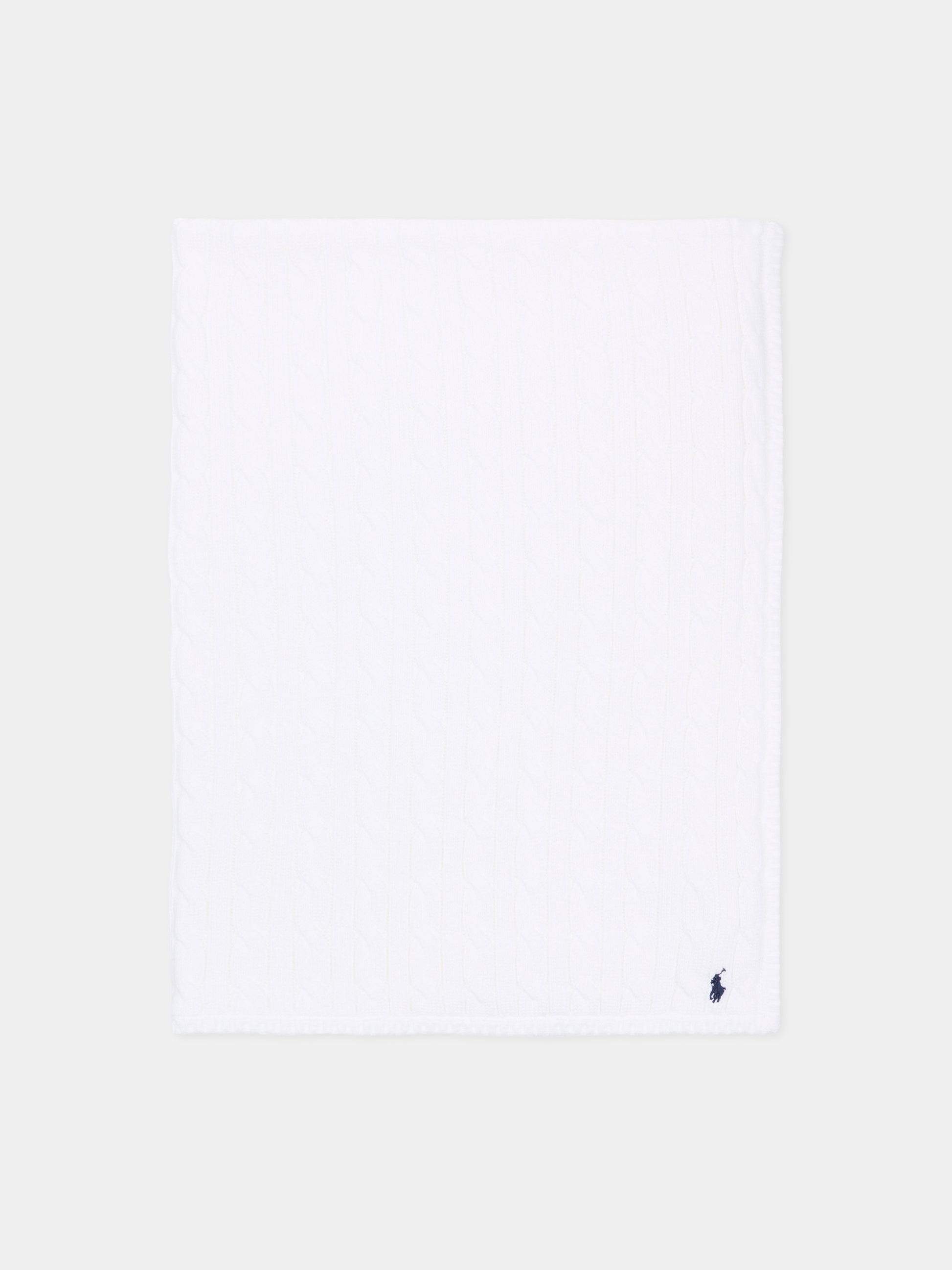 Coperta bianca per neonato con logo blu,Ralph Lauren Kids,966893004