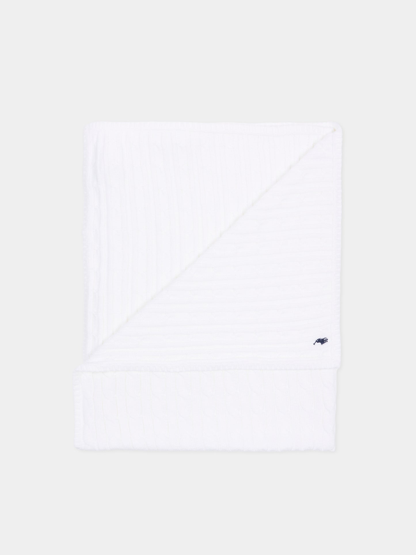 Coperta bianca per neonato con logo blu,Ralph Lauren Kids,966893004