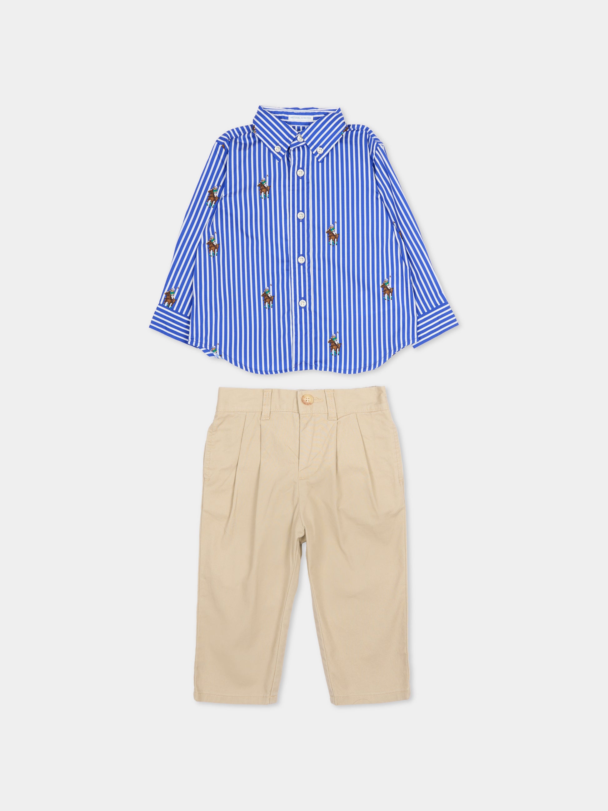 Completo multicolor per neonato con cavallino,Ralph Lauren Kids,A96111001
