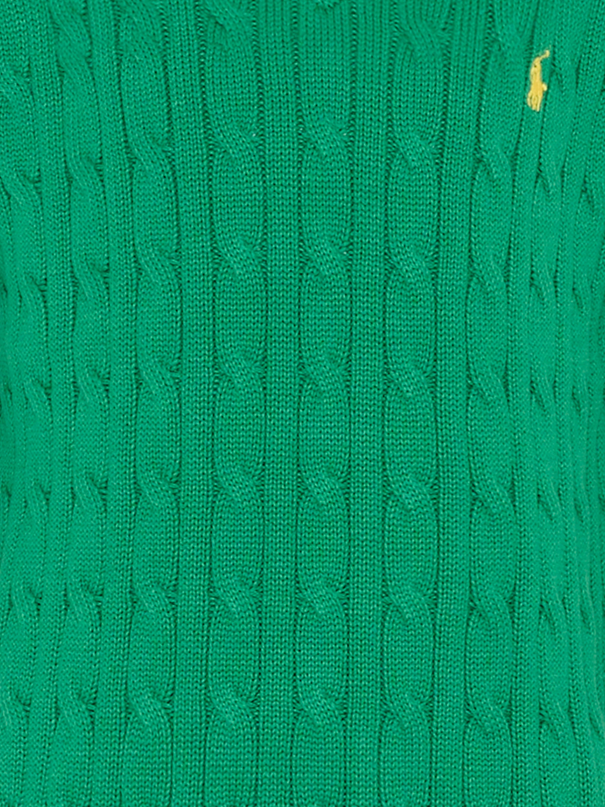 Maglia gilet verde per bambino con cavallino,Ralph Lauren Kids,702300500