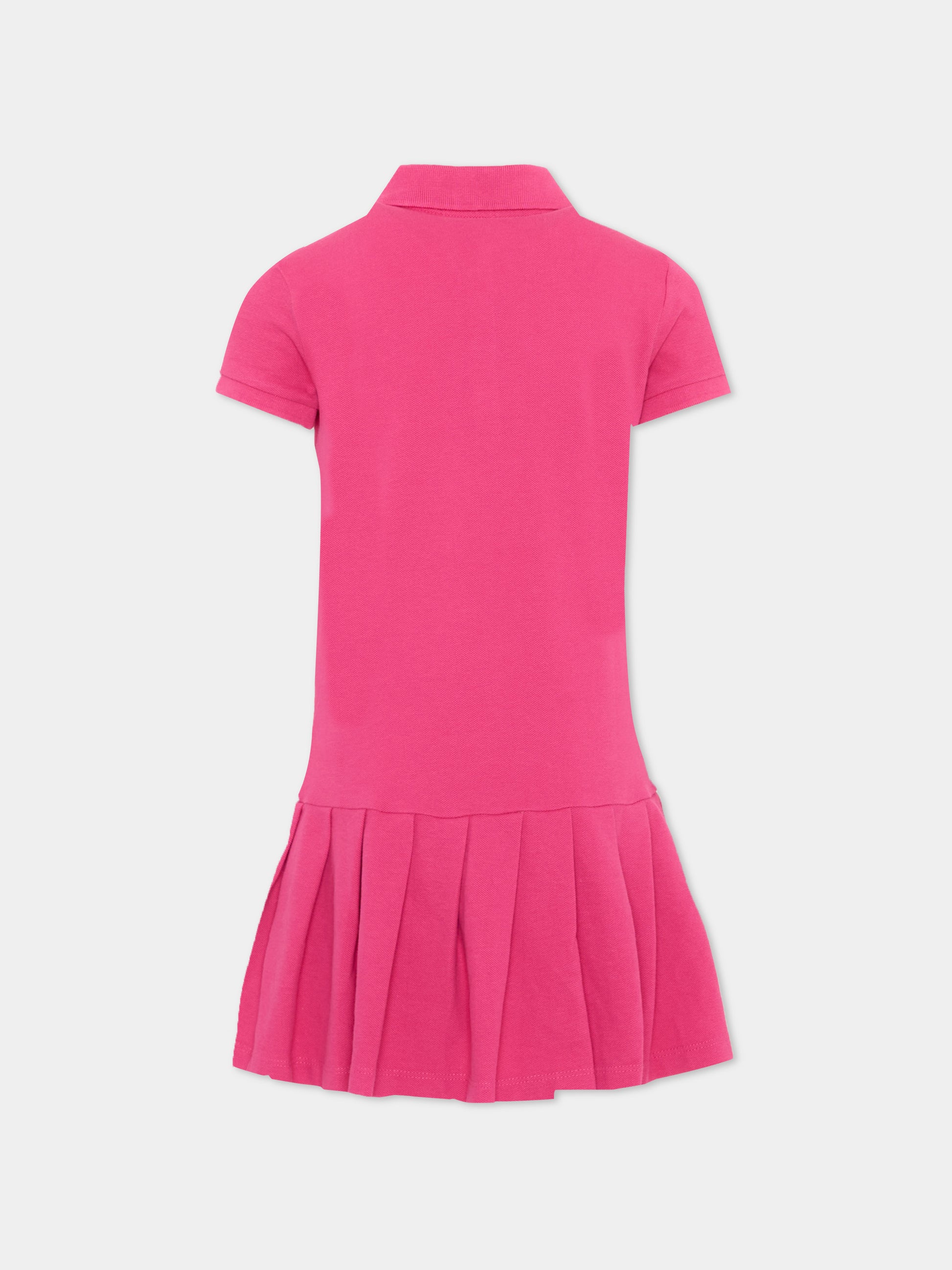 Vestito fucsia polo per bambina con Polo Pony,Ralph Lauren Kids,A95975001