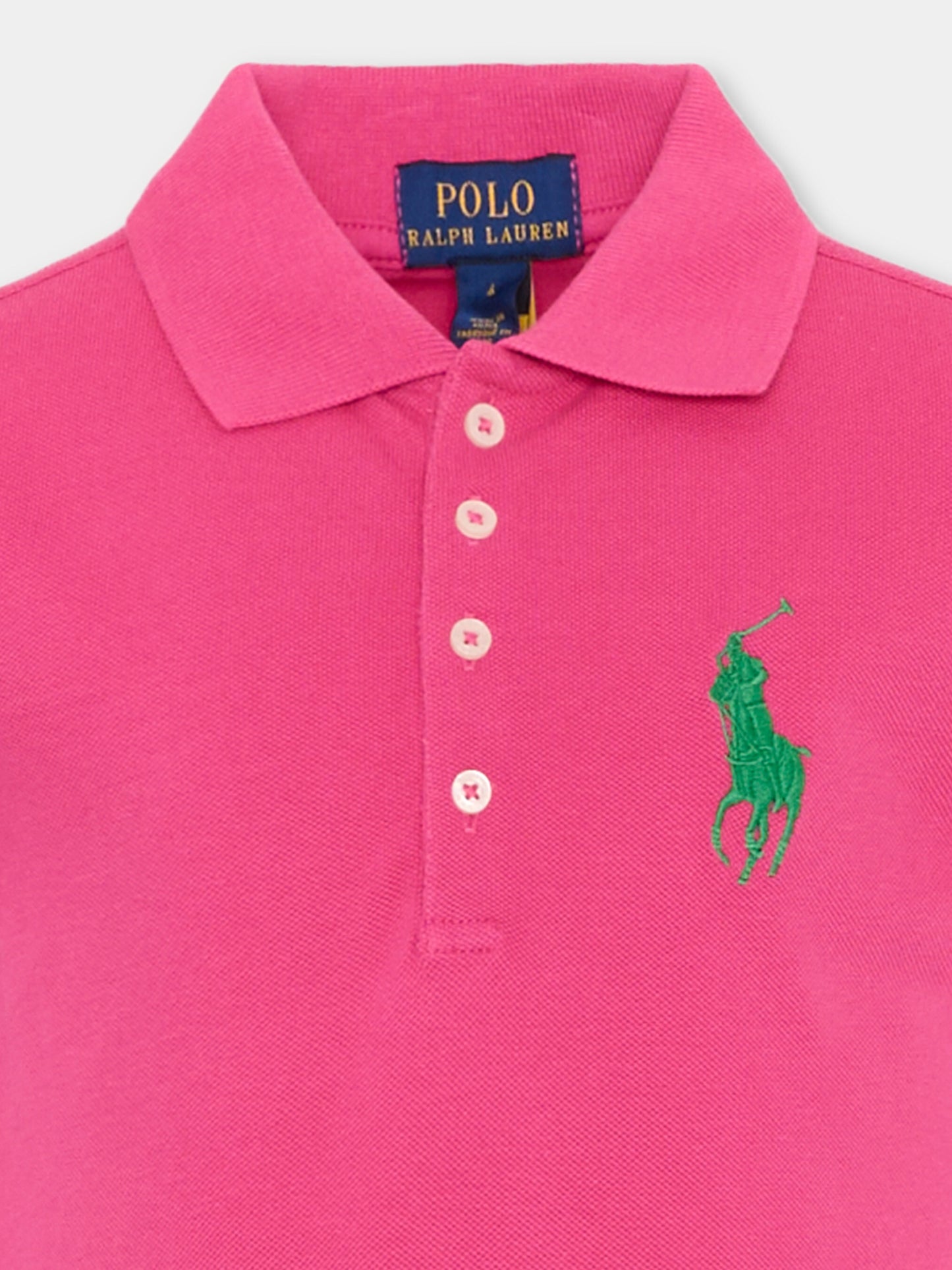 Vestito fucsia polo per bambina con Polo Pony,Ralph Lauren Kids,A95975001
