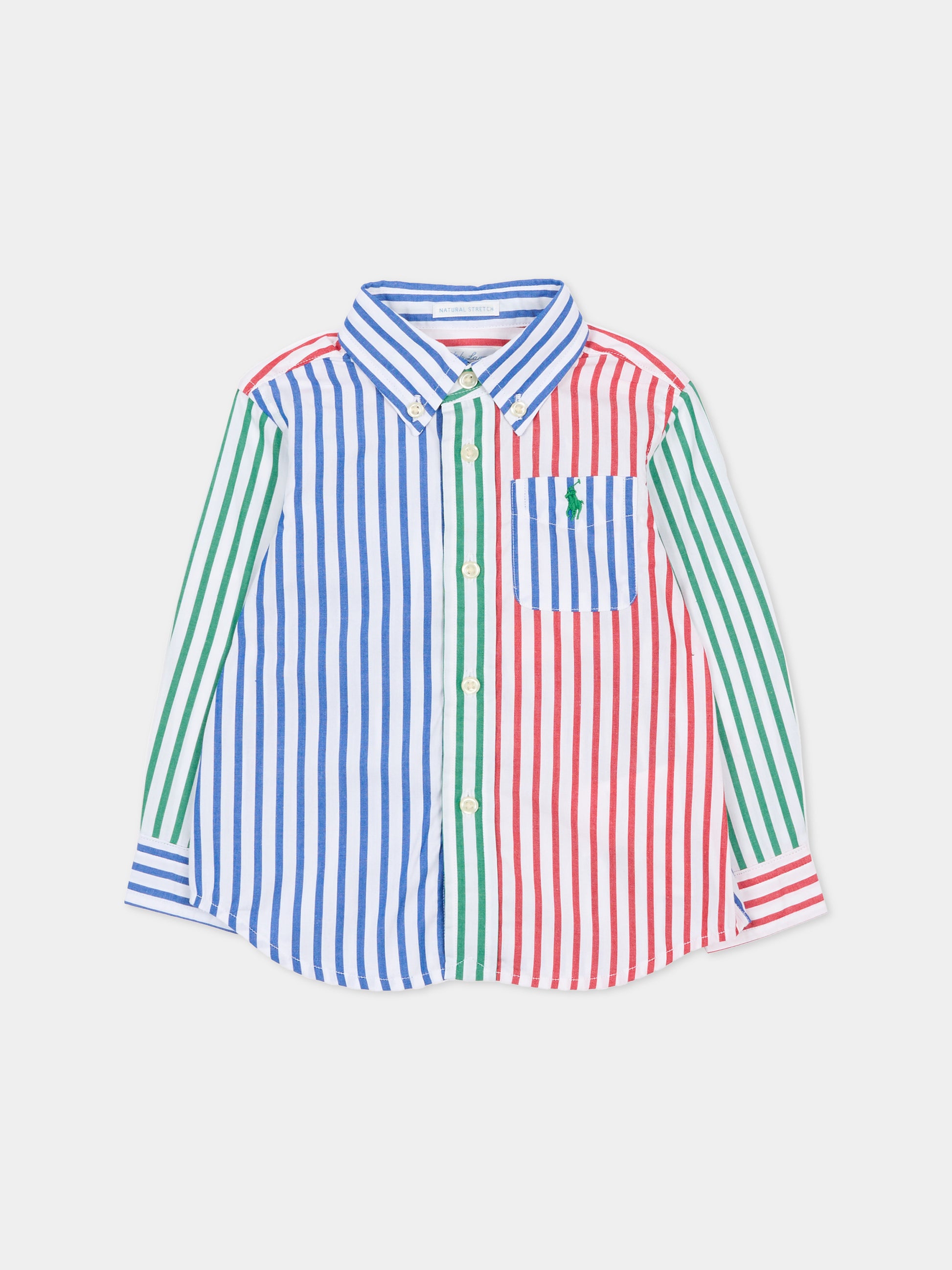 Camicia multicolor per neonato con iconico cavallino verde,Ralph Lauren Kids,A96282001