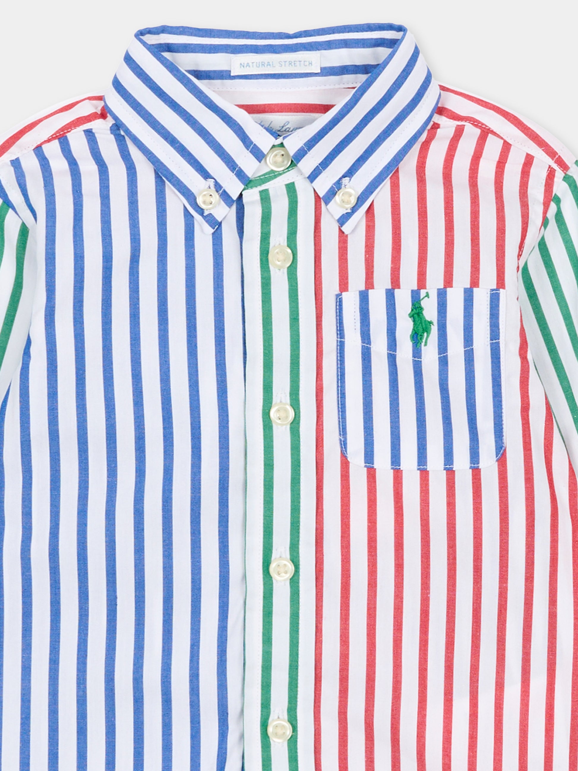 Camicia multicolor per neonato con iconico cavallino verde,Ralph Lauren Kids,A96282001
