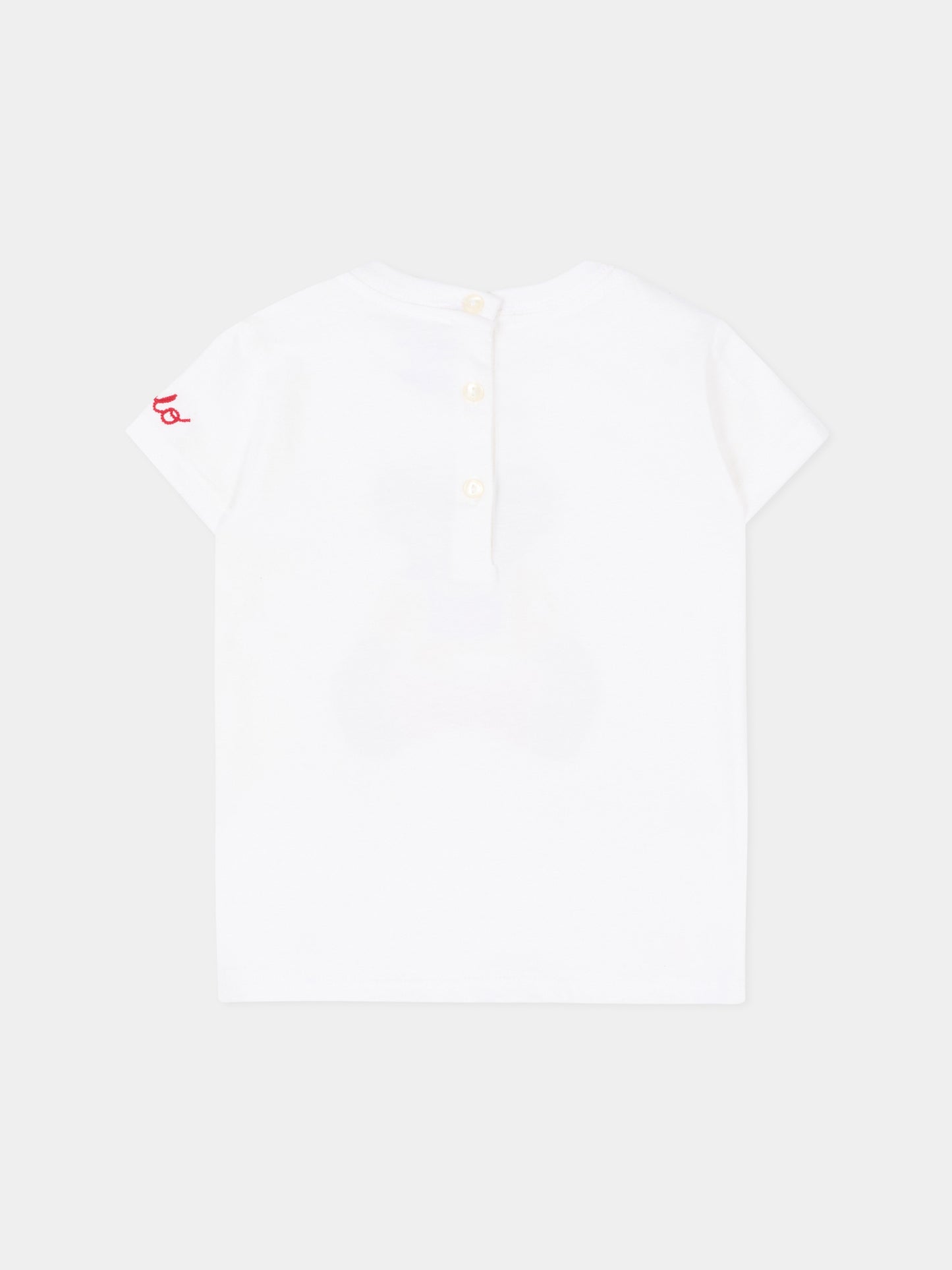 T-Shirt bianca per neonata con Polo Bear,Ralph Lauren Kids,844732001