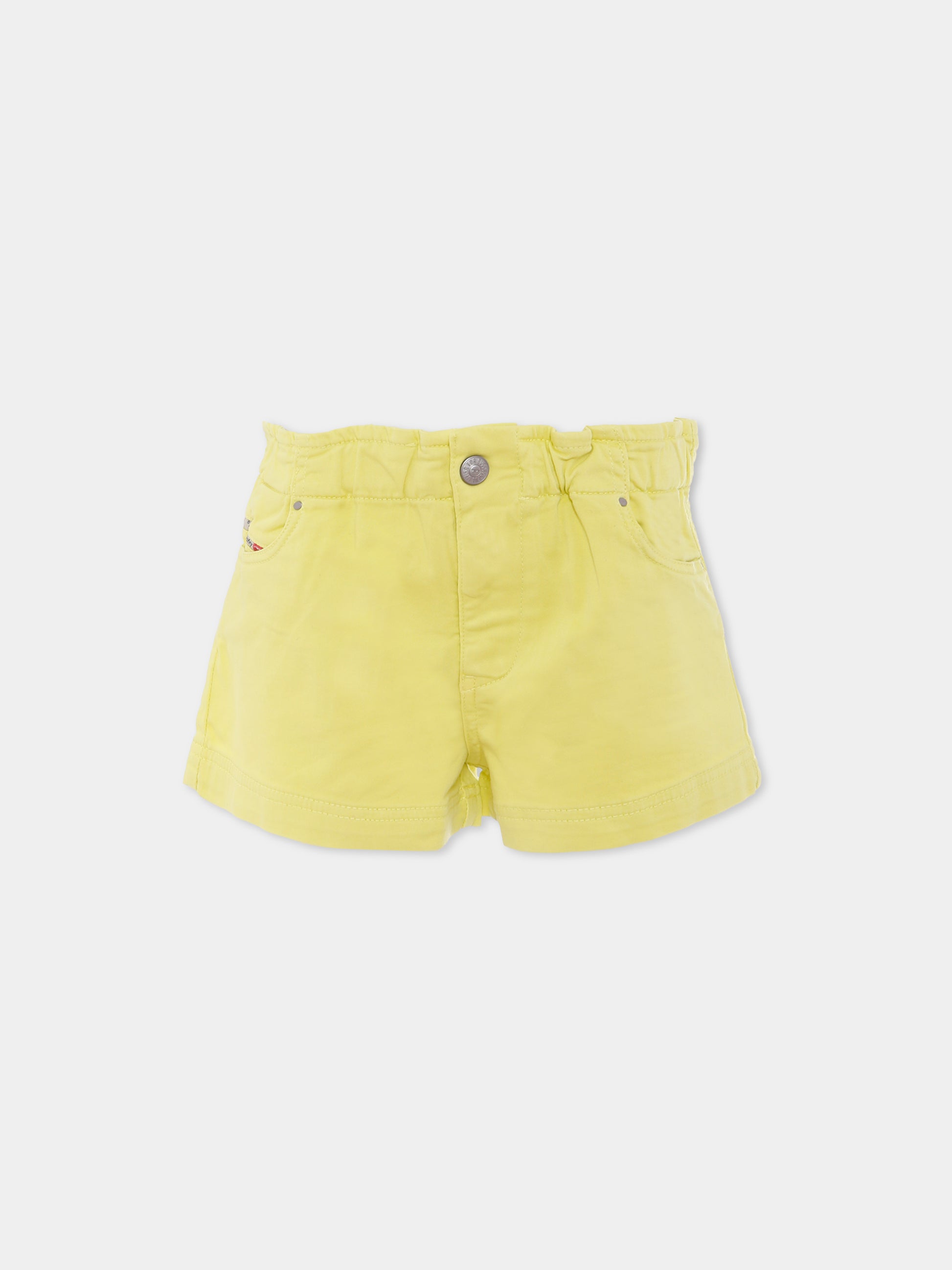 Shorts verde per bambina con logo,Diesel,J01853 KXBKU K235