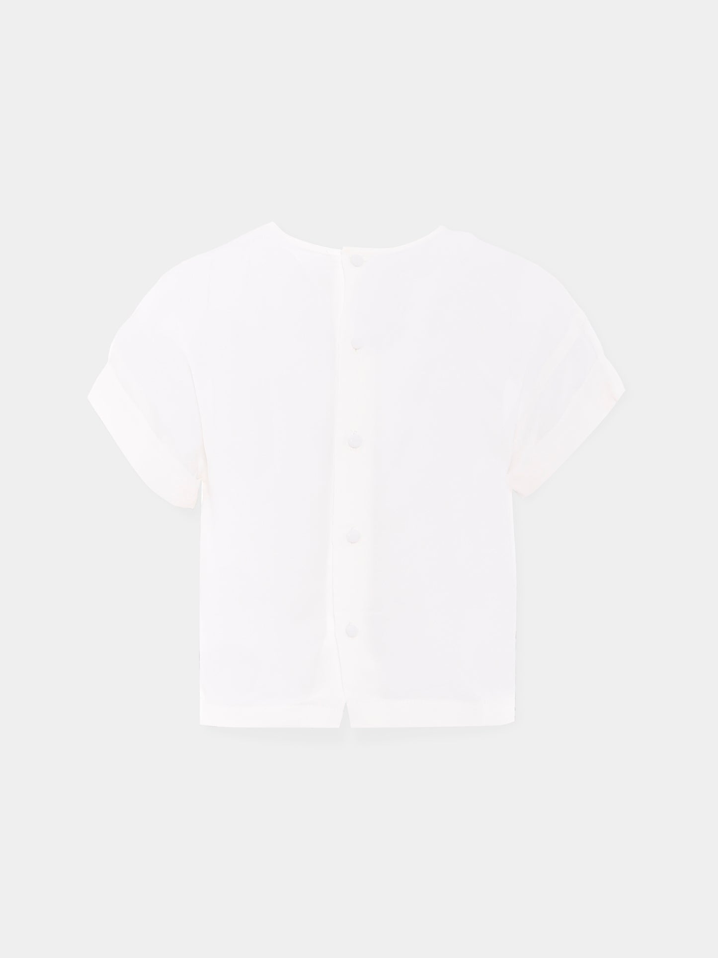 T-shirt bianca per bambina con logo,N°21 Kids,N21856 N0344 0N100