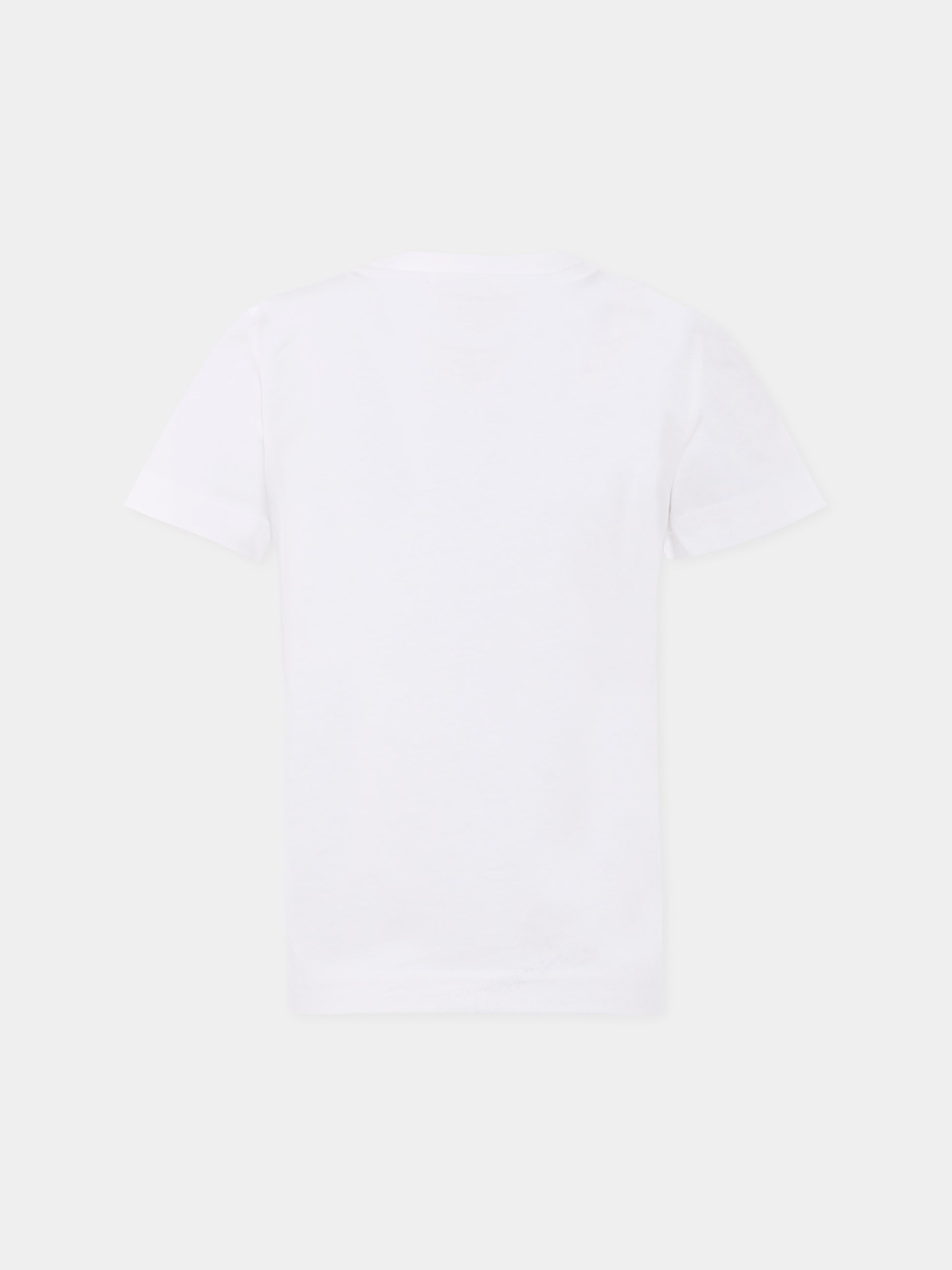 T-shirt bianca per bambino con stampa mondo e logo,Diesel,J02000 0CATM K100